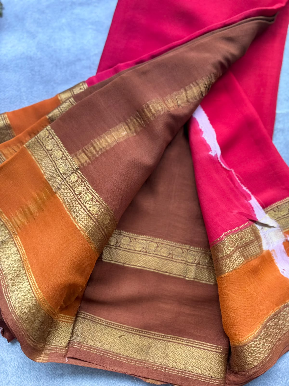 Red Pure Mysore Crepe Silk Saree 109