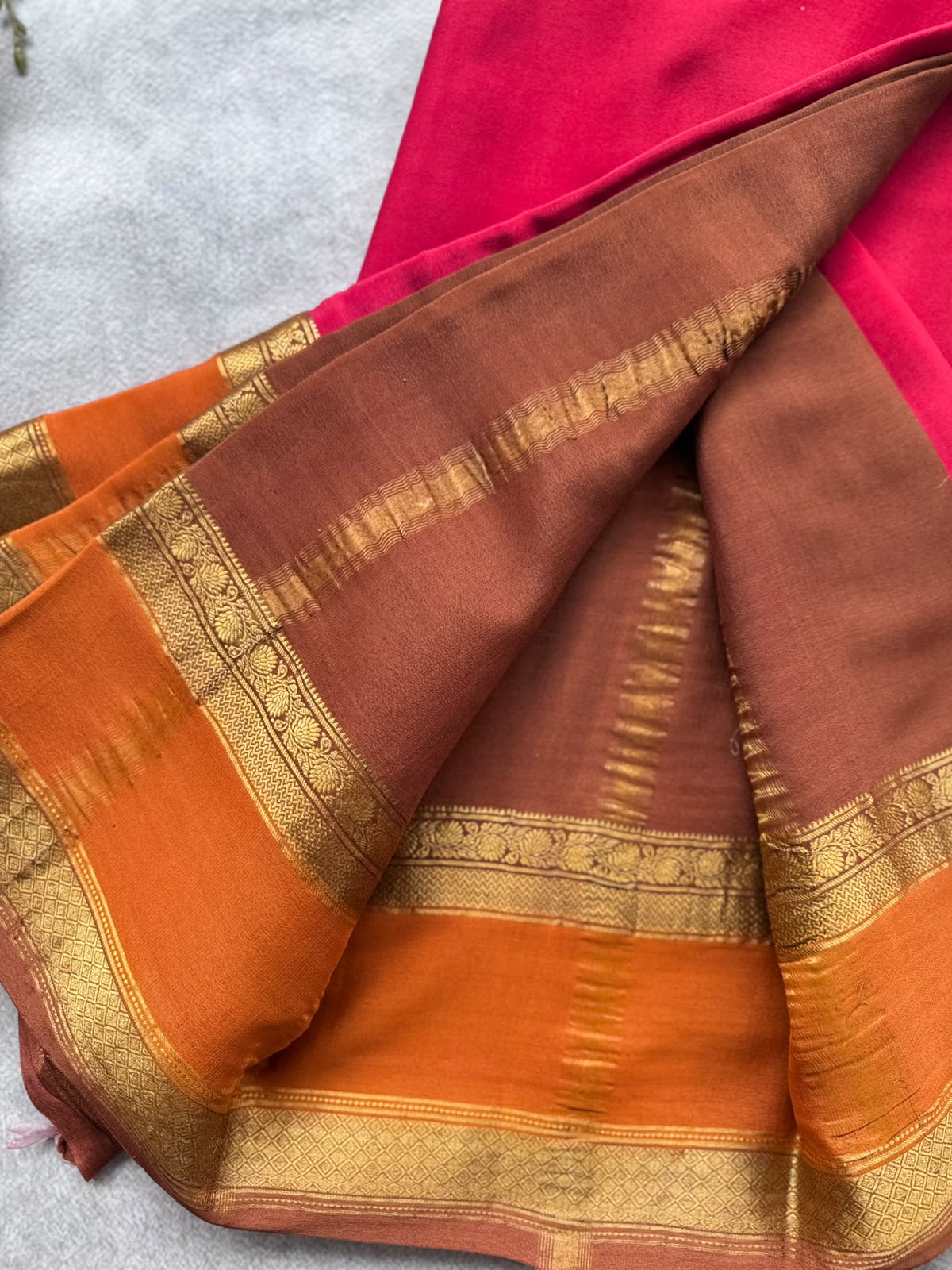 Red Pure Mysore Crepe Silk Saree 109