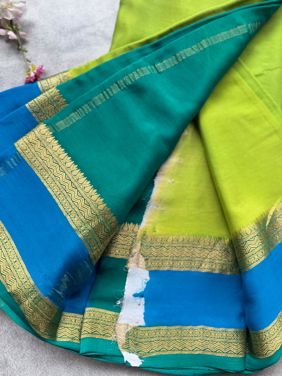 Green Pure Mysore Crepe Silk Saree 109