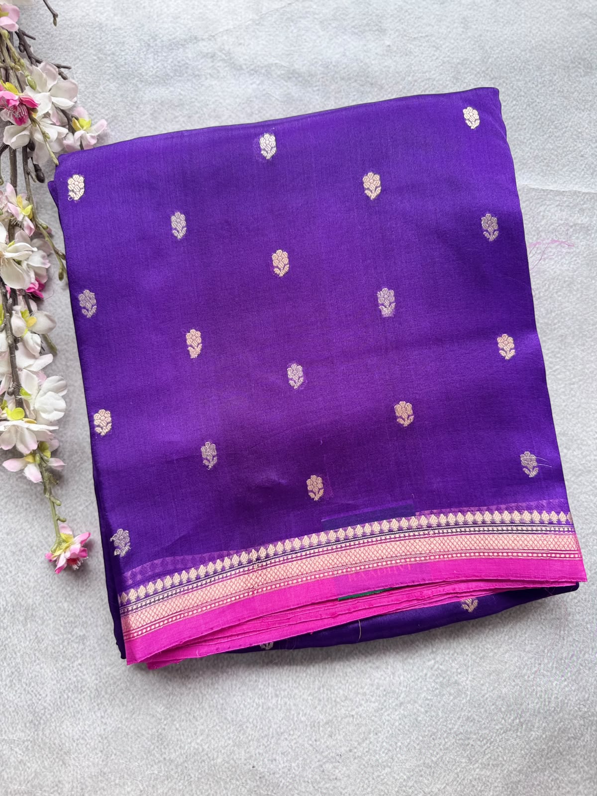 Purple Pure Kora Organza Saree 109