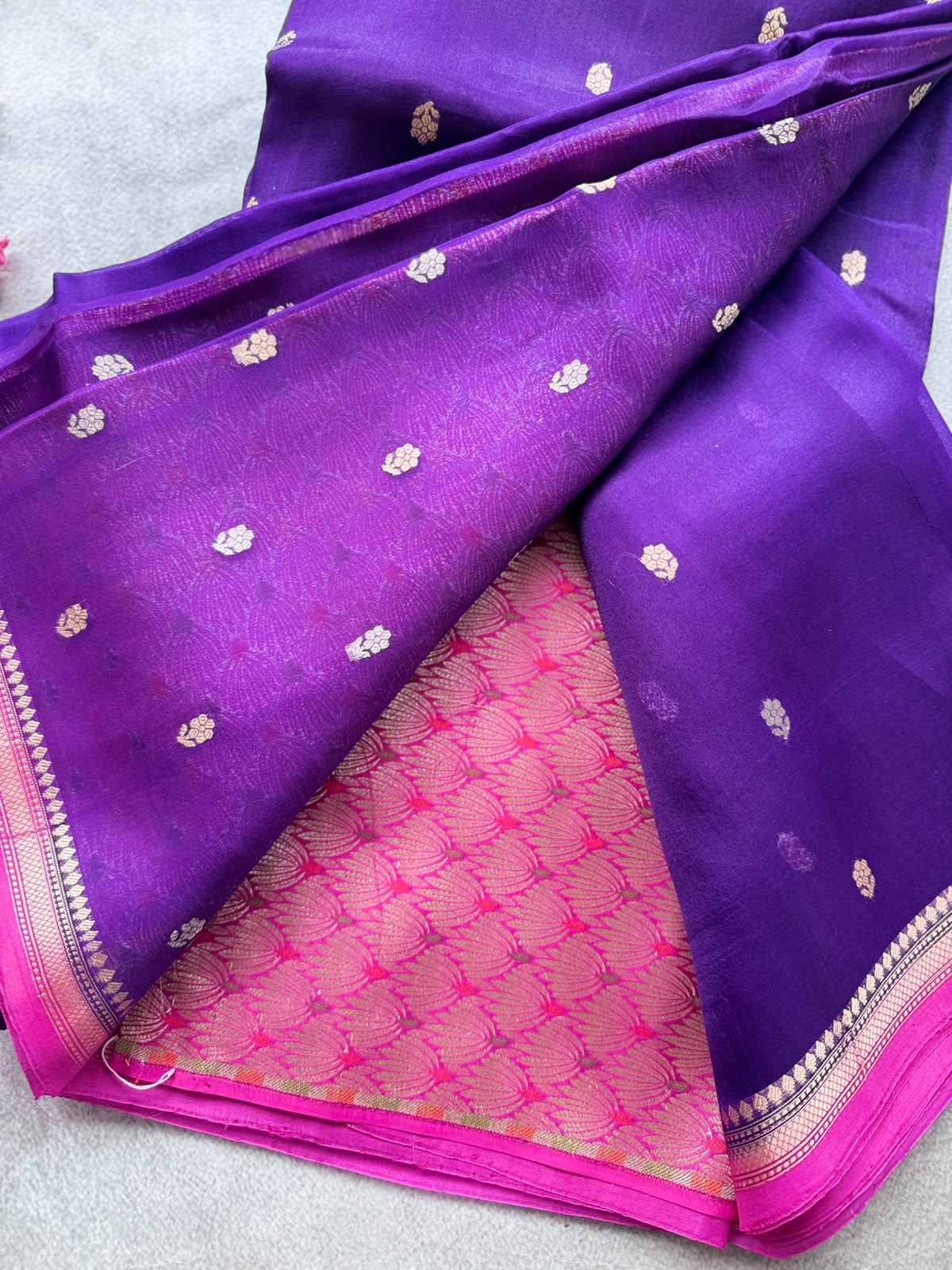 Purple Pure Kora Organza Saree 109
