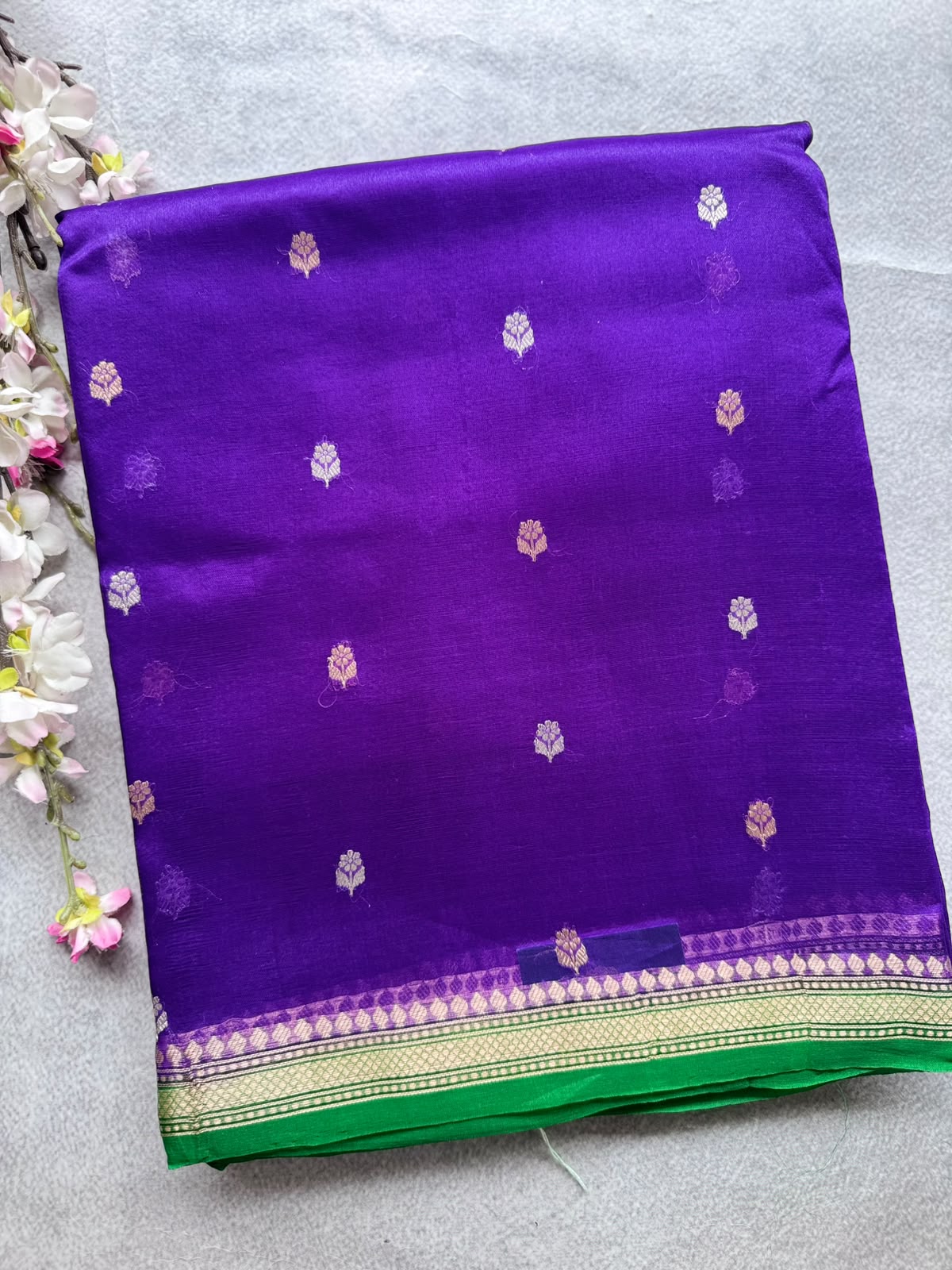 Purple Pure Kora Organza Saree 109