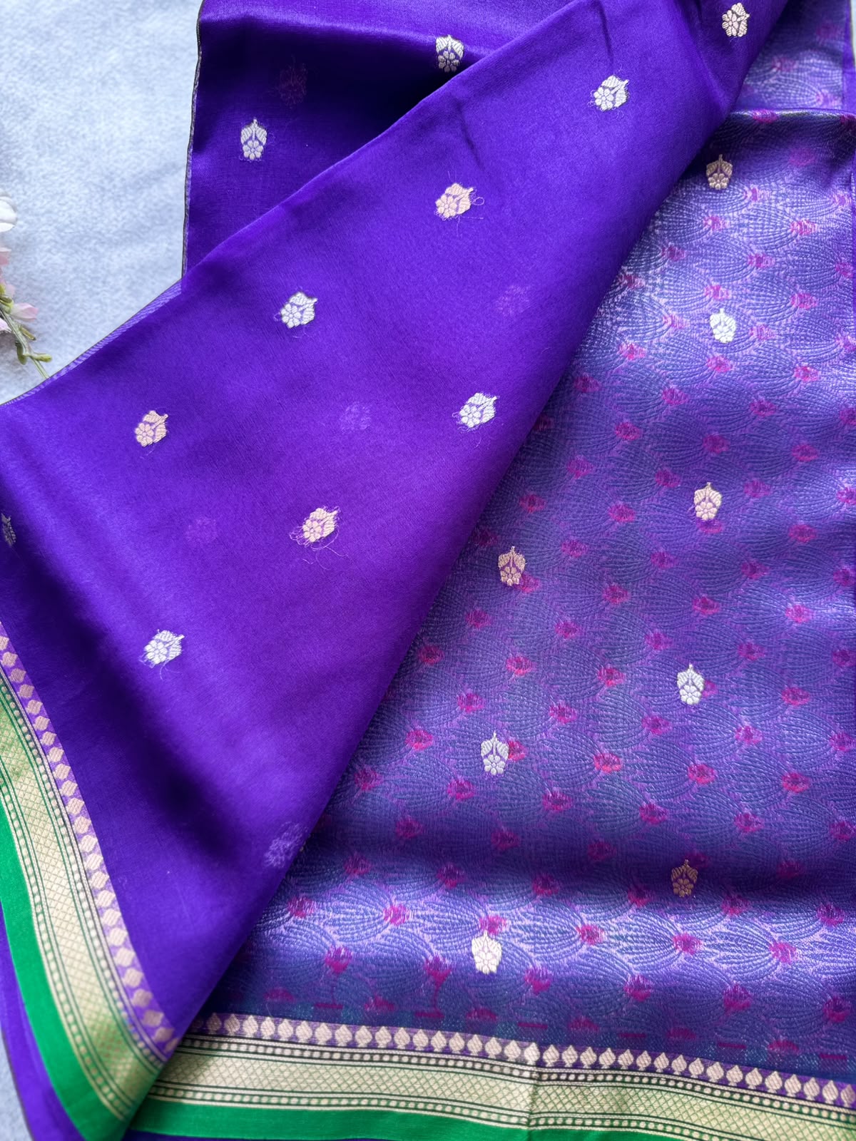 Purple Pure Kora Organza Saree 109