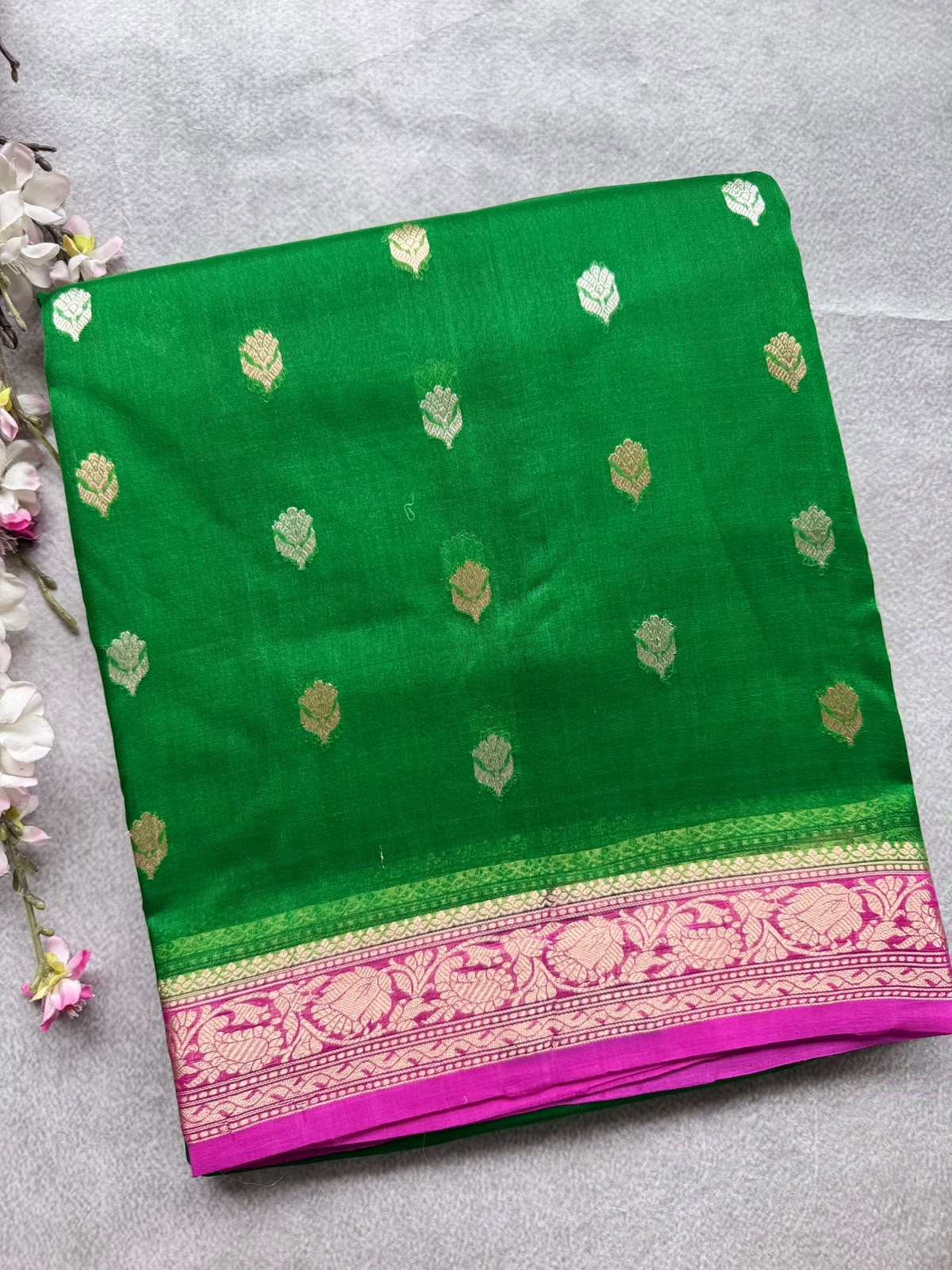 Green Pure Kora Organza Saree 109