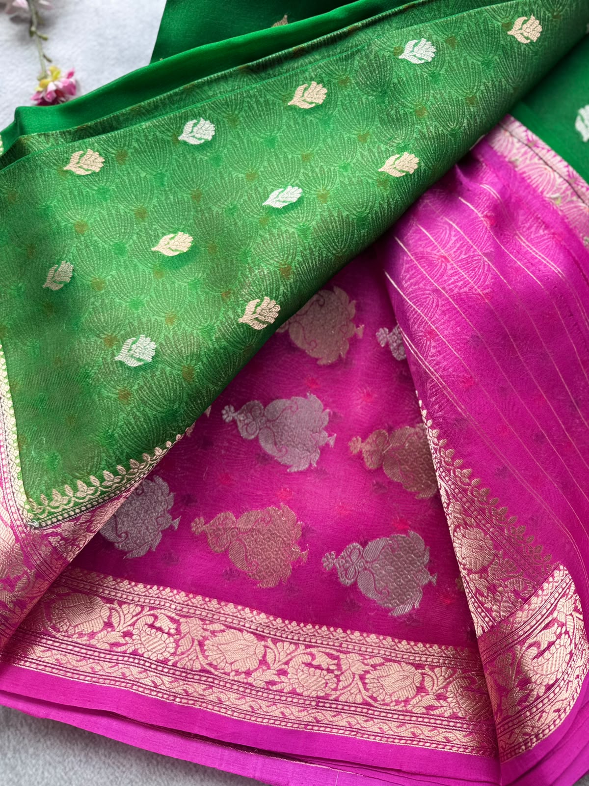 Green Pure Kora Organza Saree 109
