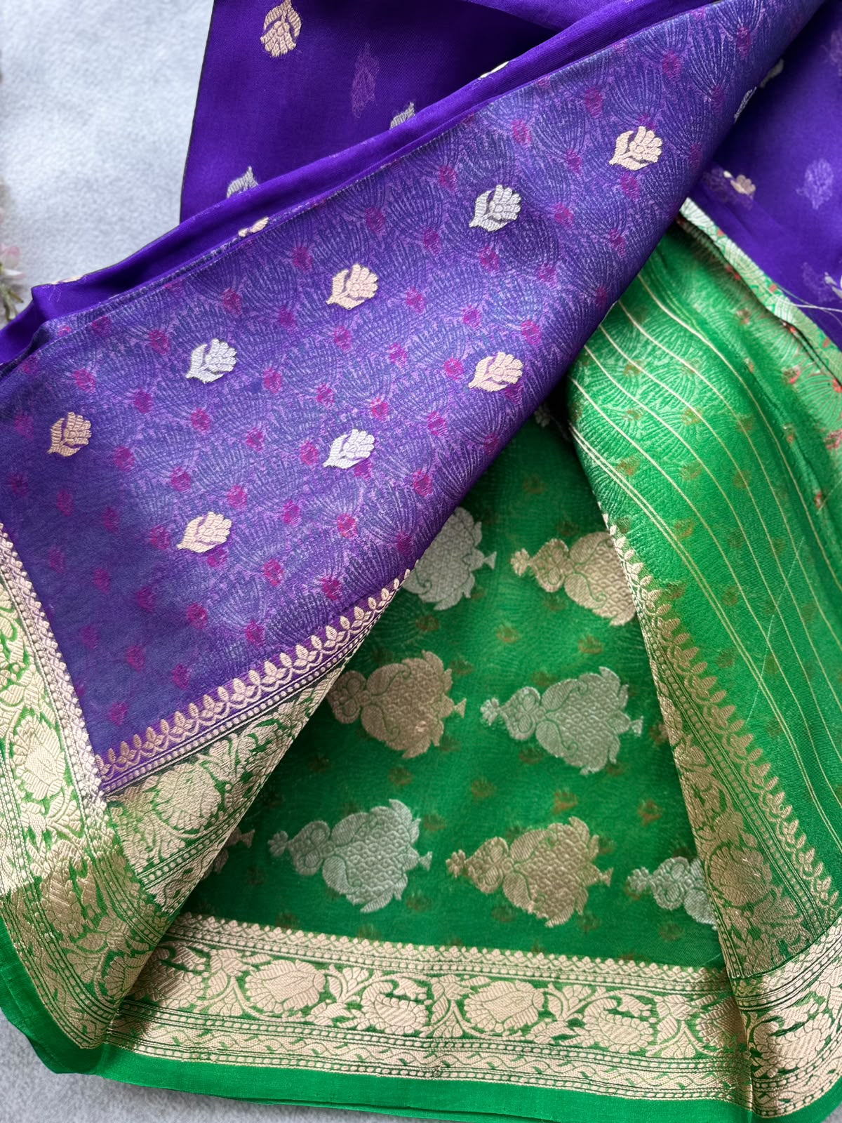 Purple Pure Kora Organza Saree 109
