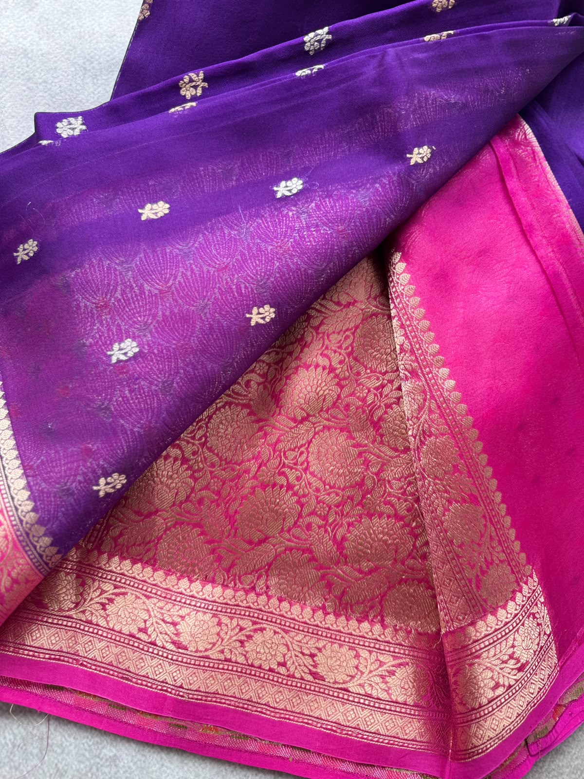 Purple Pure Kora Organza Saree 109