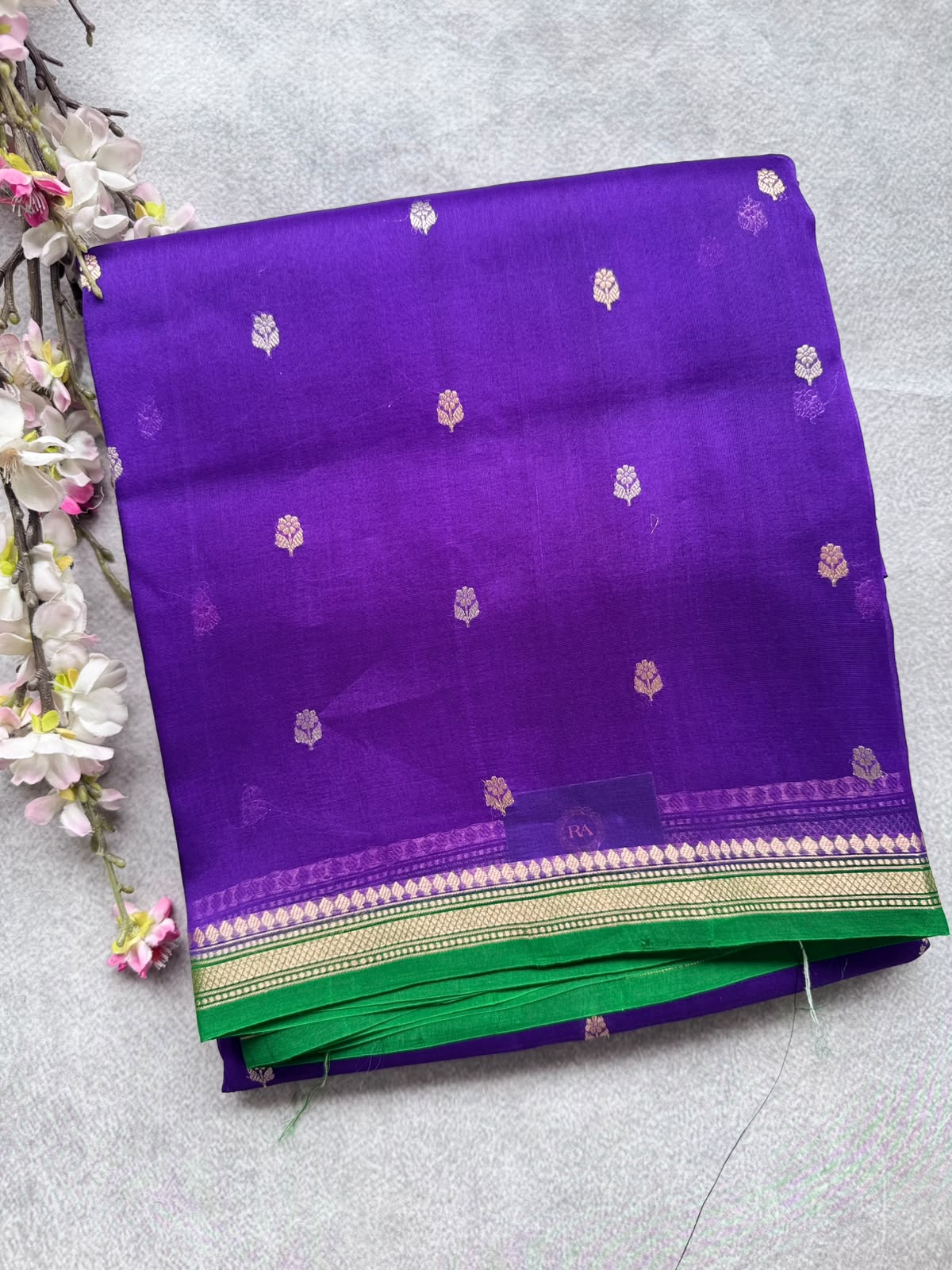 Purple Pure Kora Organza Saree 109