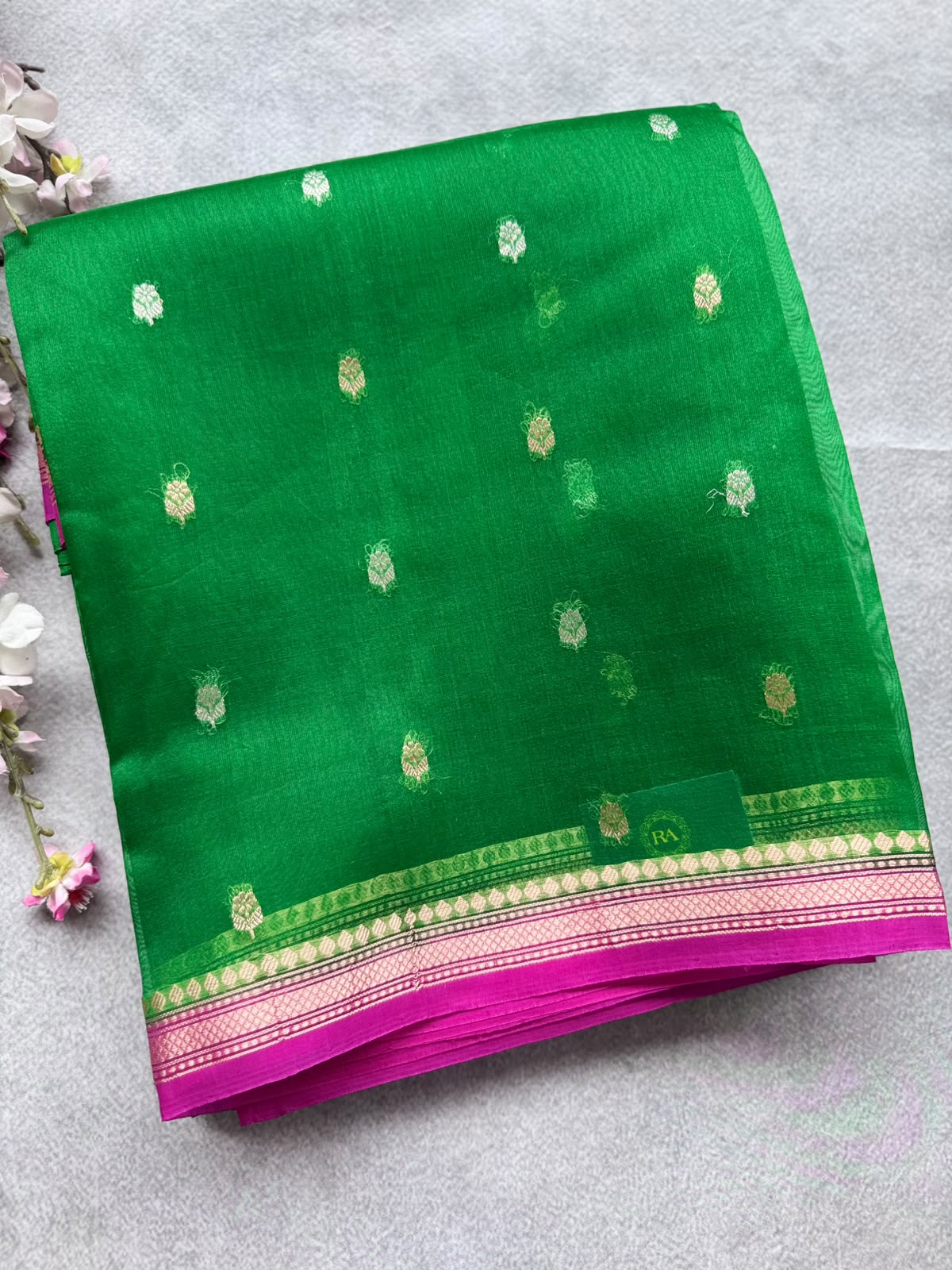 Green Pure Kora Organza Saree 109