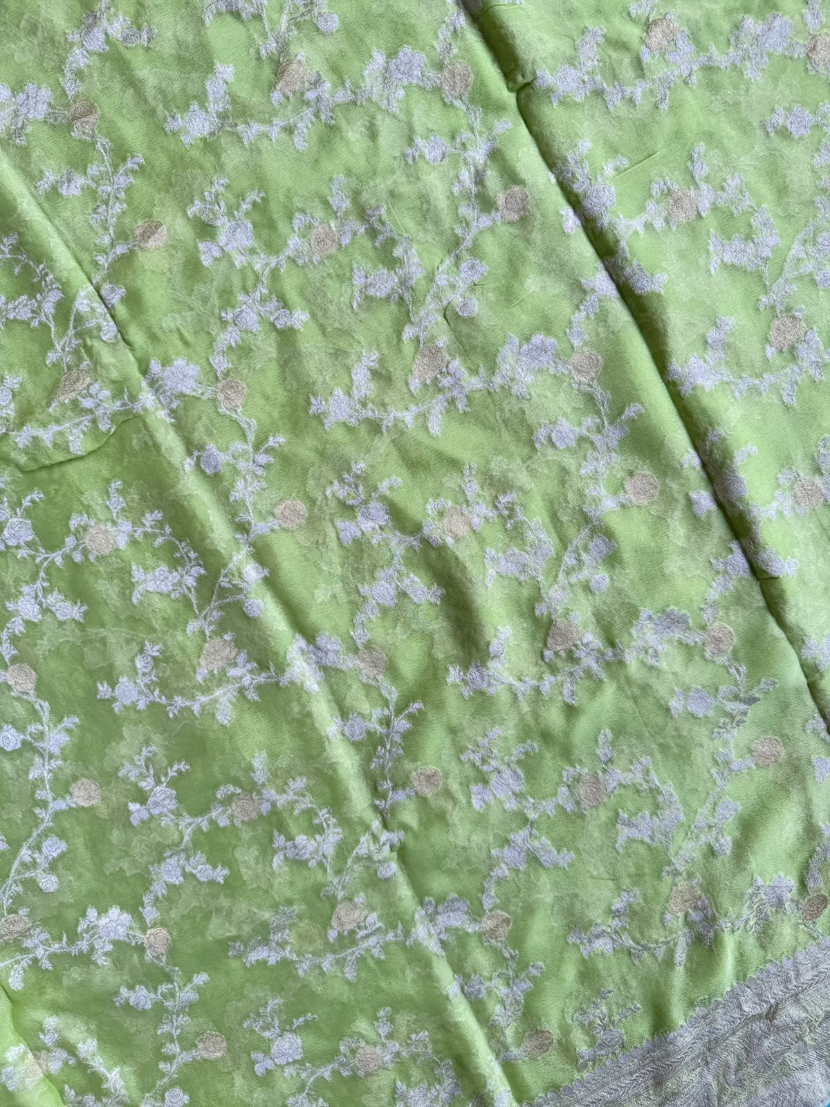 Green Handloom Pure Benarasi Georgette Saree 109