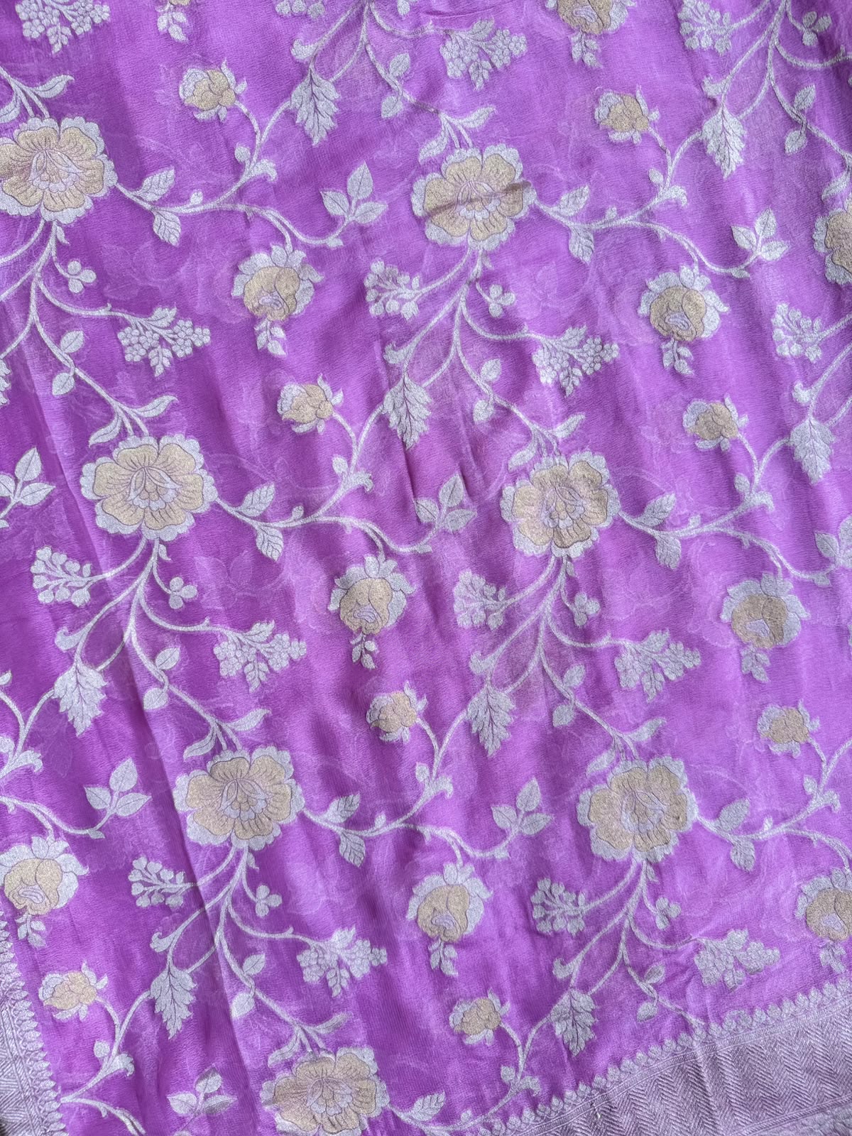 Pink Handloom Pure Benarasi Georgette Saree 109