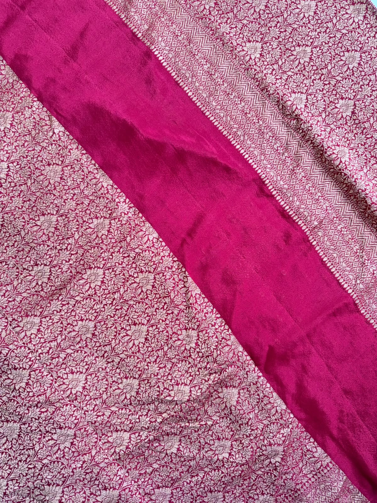 Maroon Benarasi Pure Crepe Saree 109