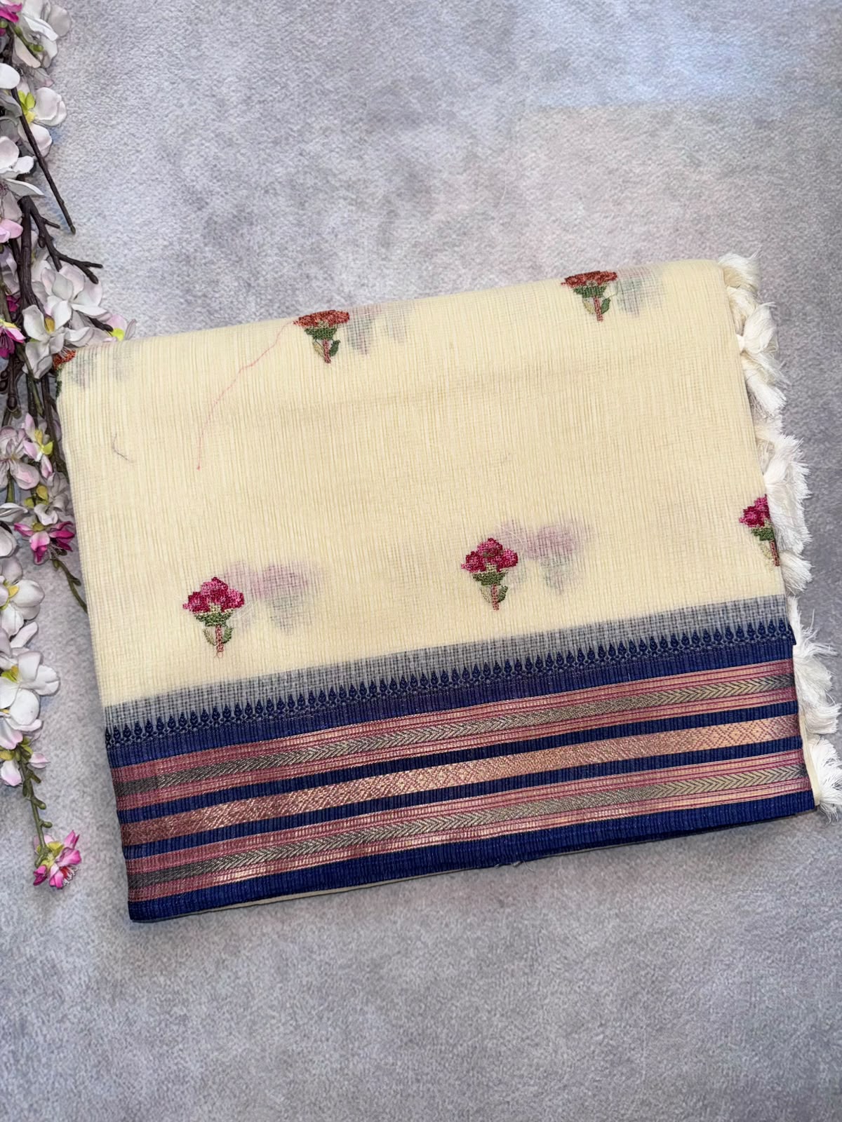 Cream Manipuri Kota Saree 109