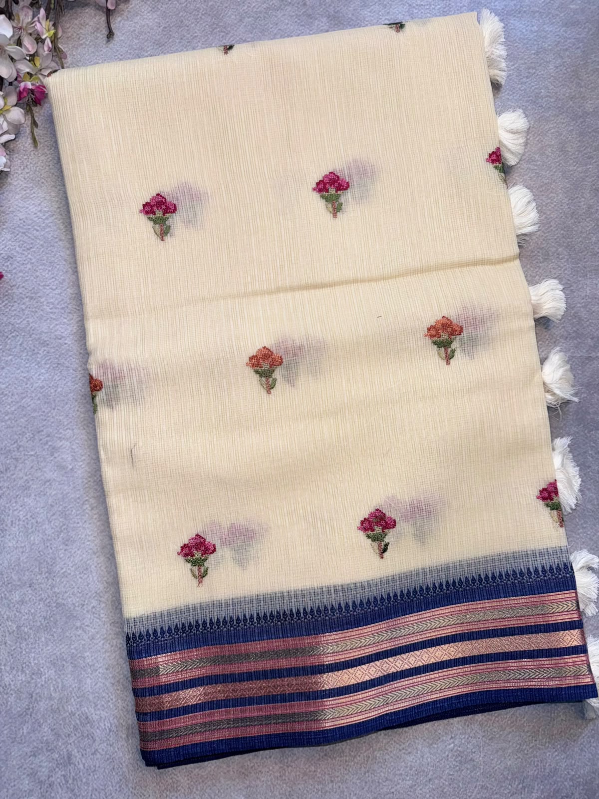 Cream Manipuri Kota Saree 109