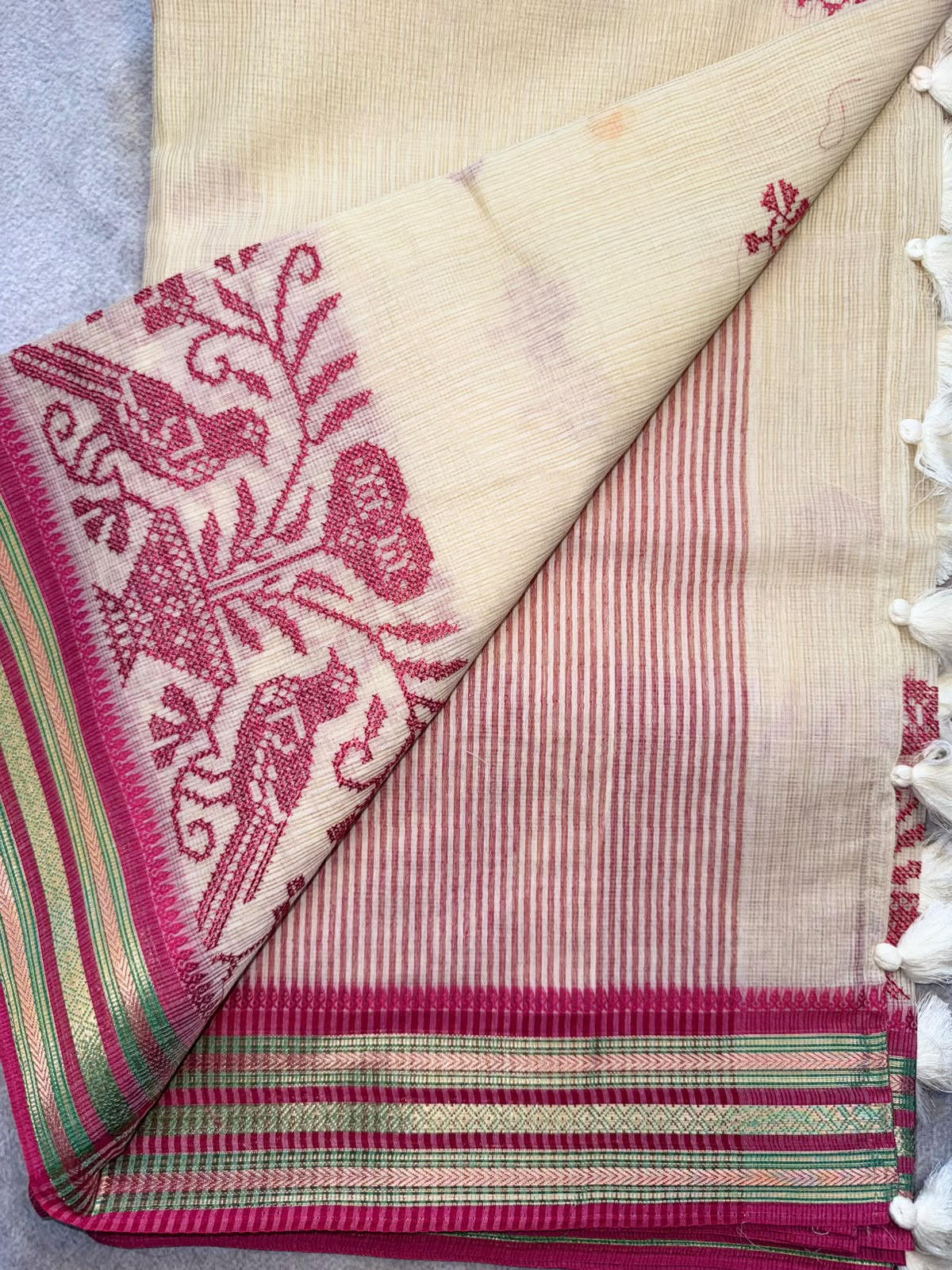 Cream Manipuri Kota Saree 109