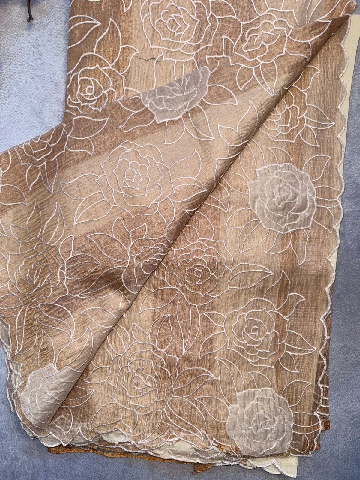 Cream Katha Work Tissue Saree (Swara)