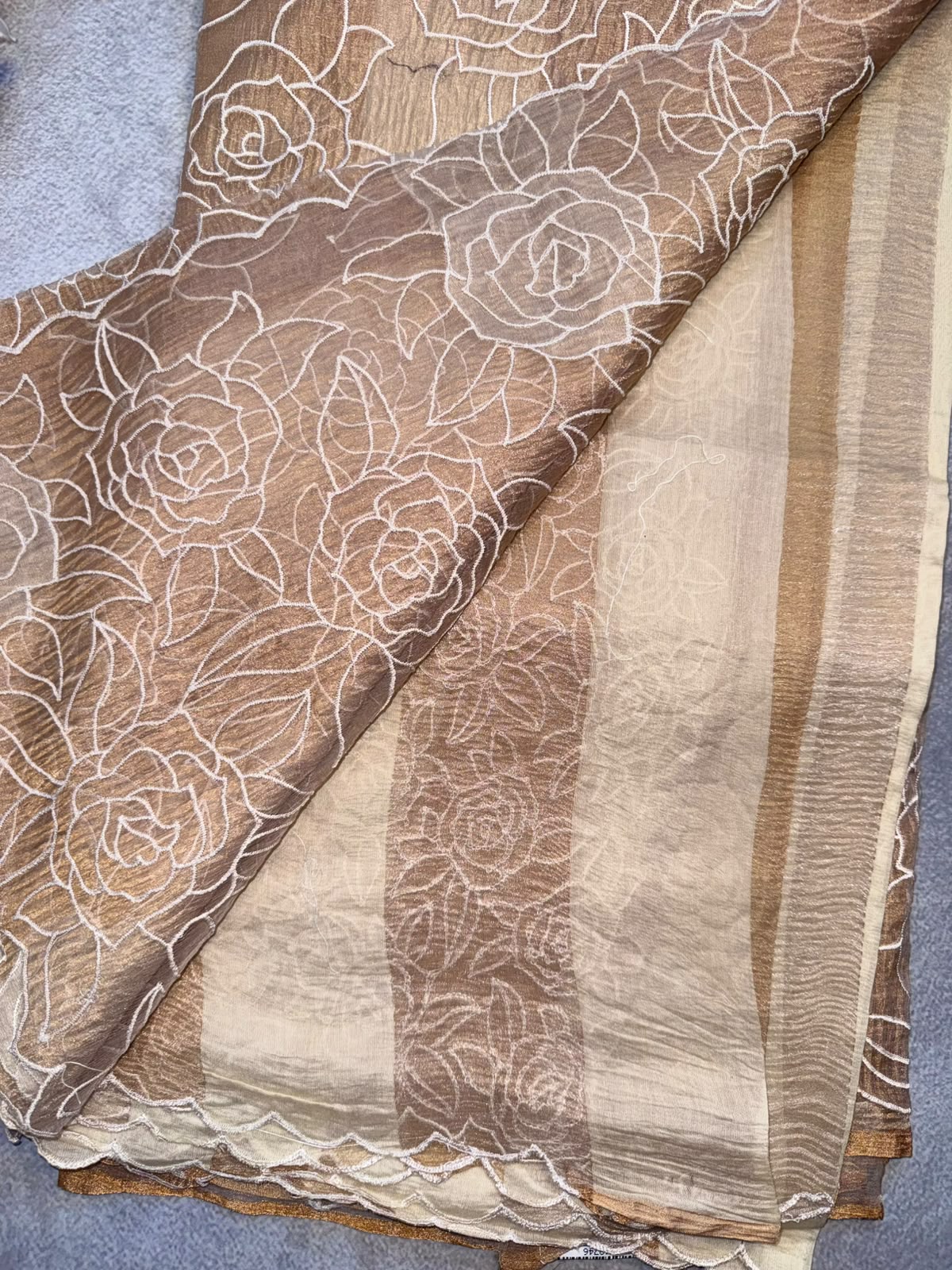 Cream Katha Work Tissue Saree (Swara)