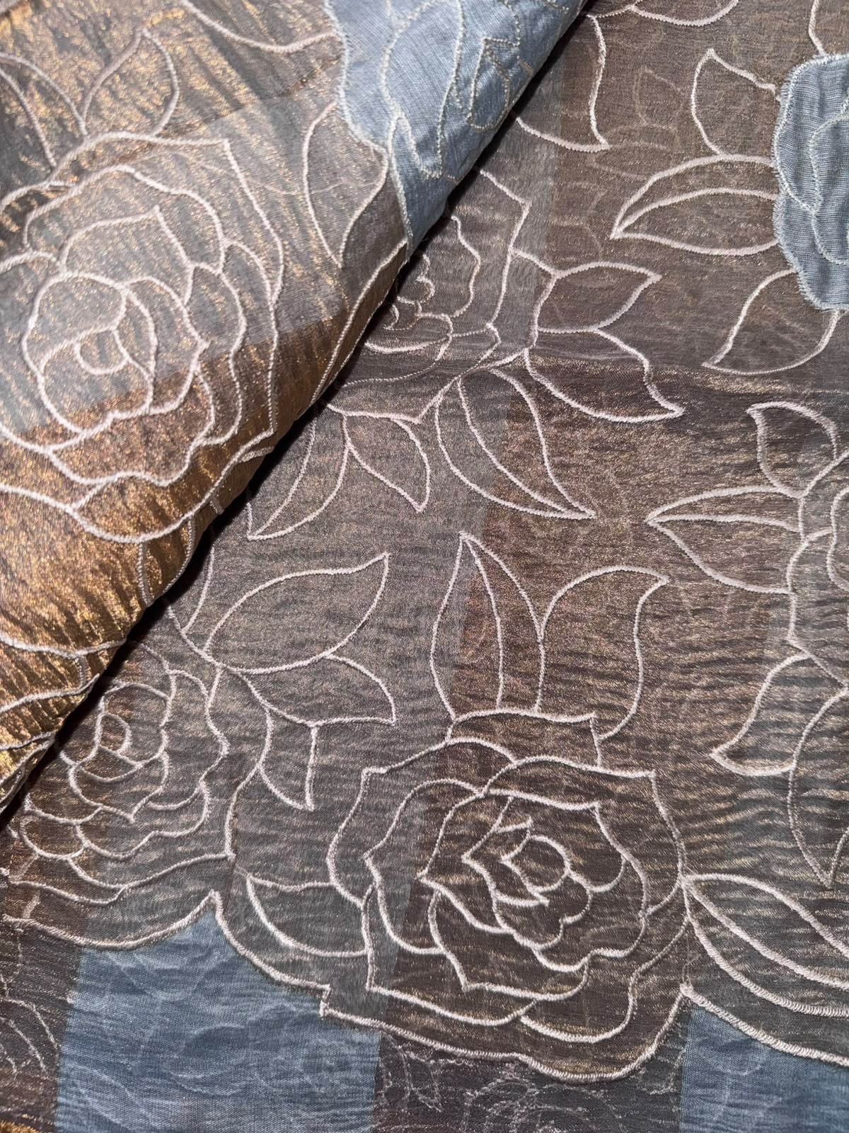 Pastel Blue Katha Work Tissue Saree (Swara)