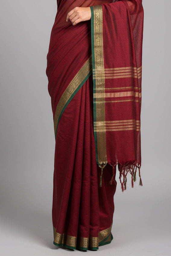 Maroon Narayanpet Cotton Saree 109
