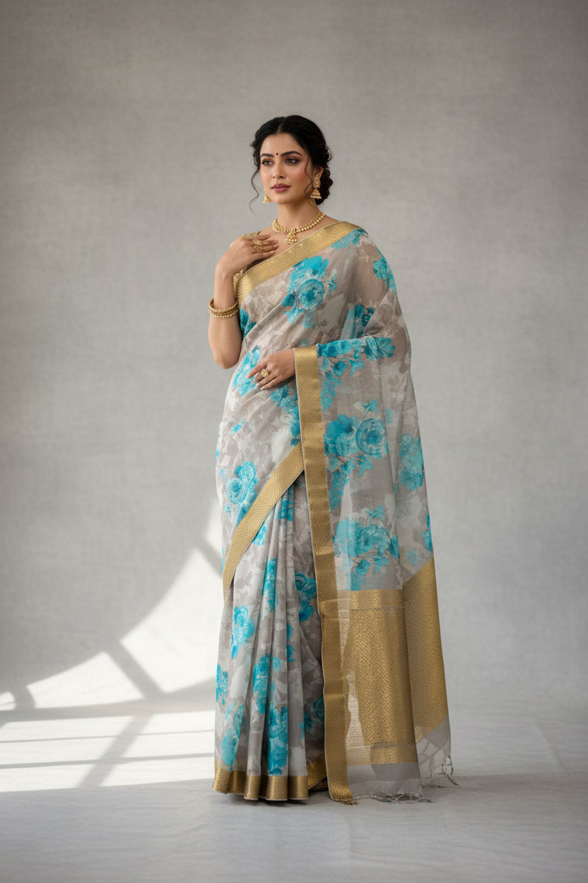 Pastel Blue  Georgette Saree (Swara) (Copy)