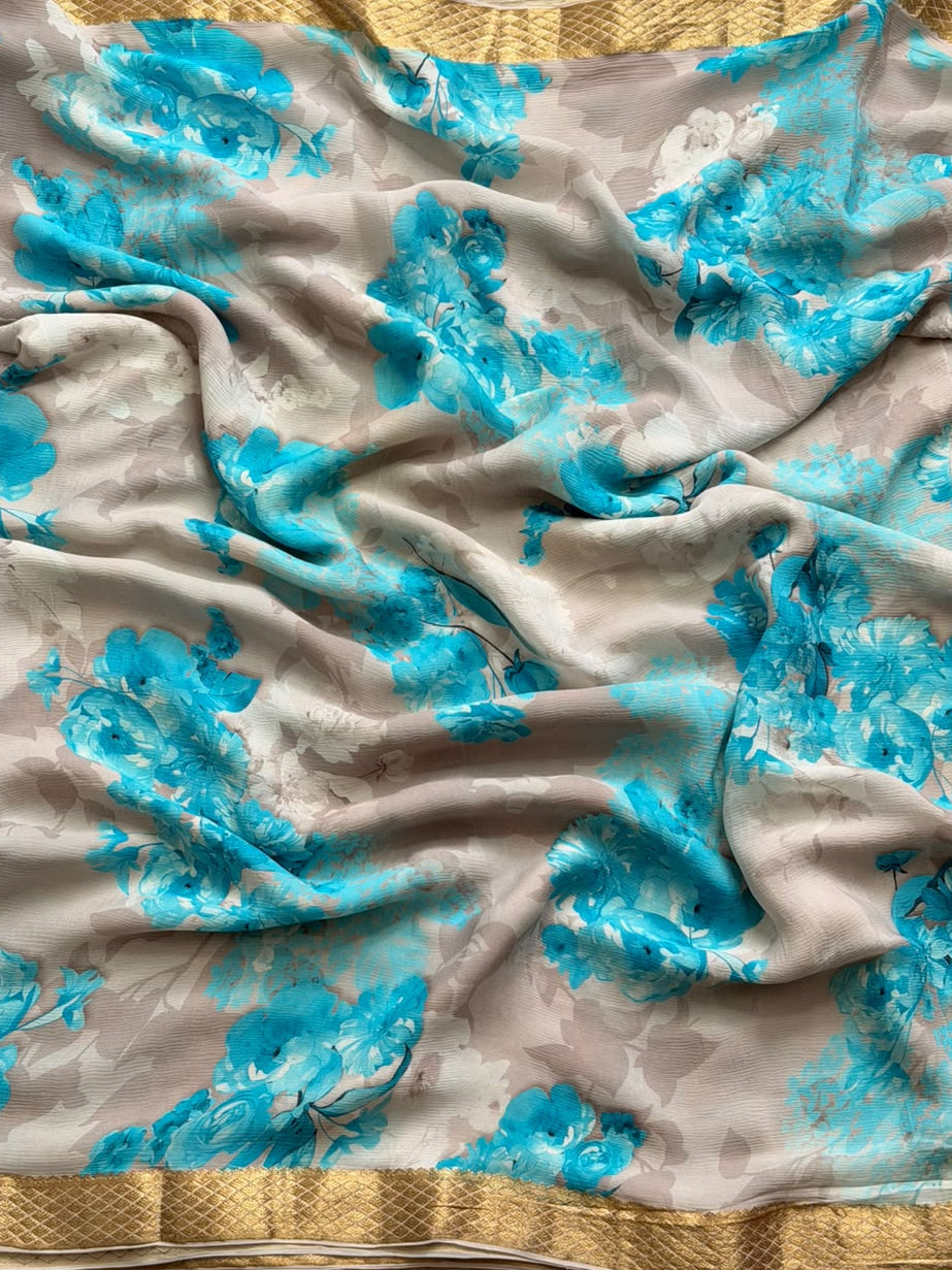 Pastel Blue  Georgette Saree (Swara) (Copy)