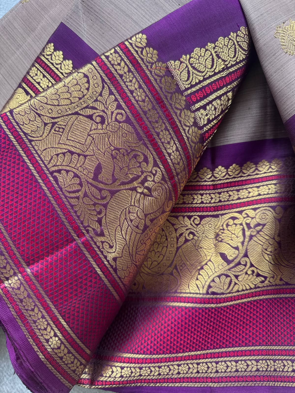 Beige Handloom Pure Kanchi Saree (Swara)