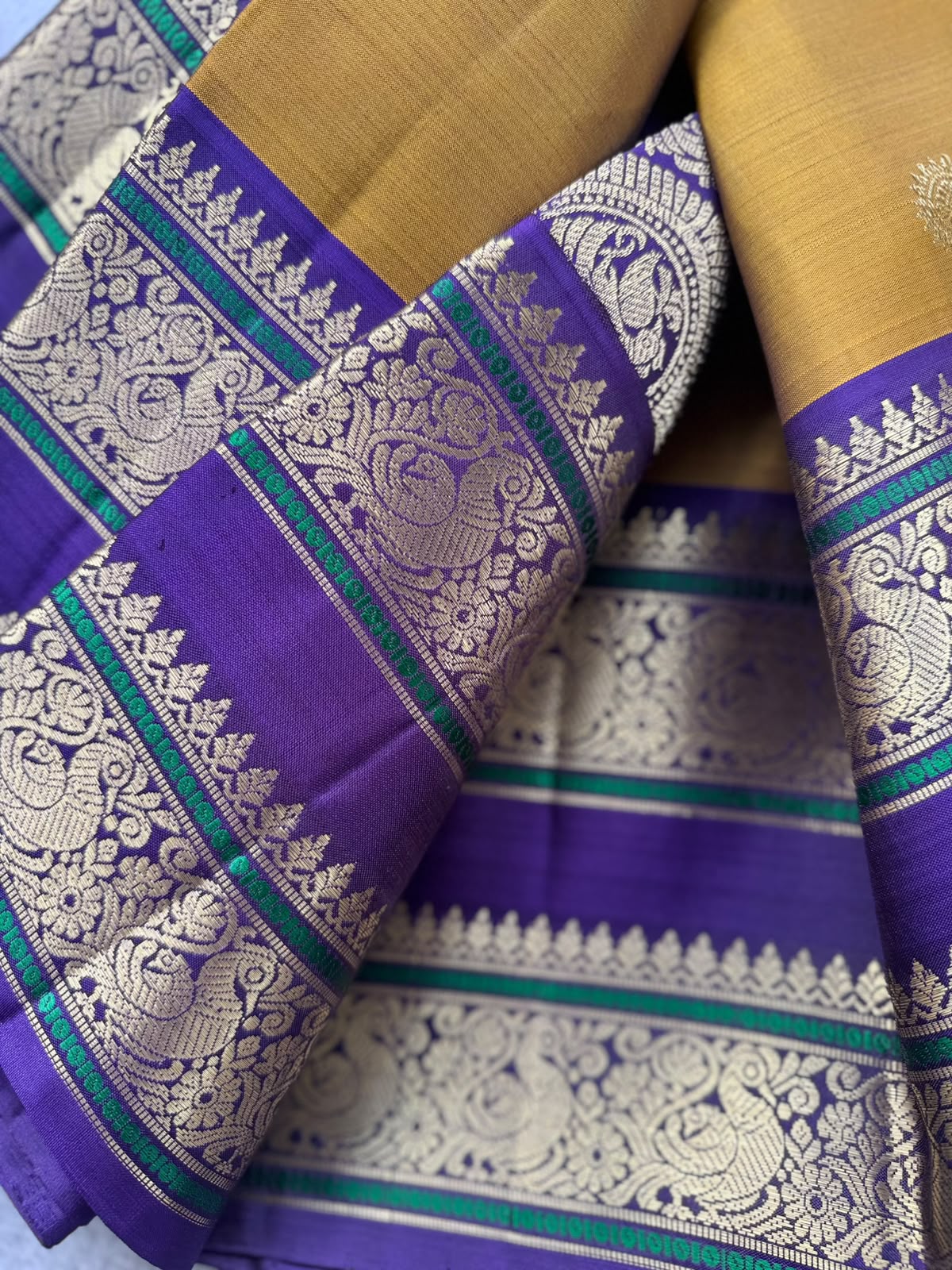 Mustard Handloom Pure Kanchi Saree (Swara)