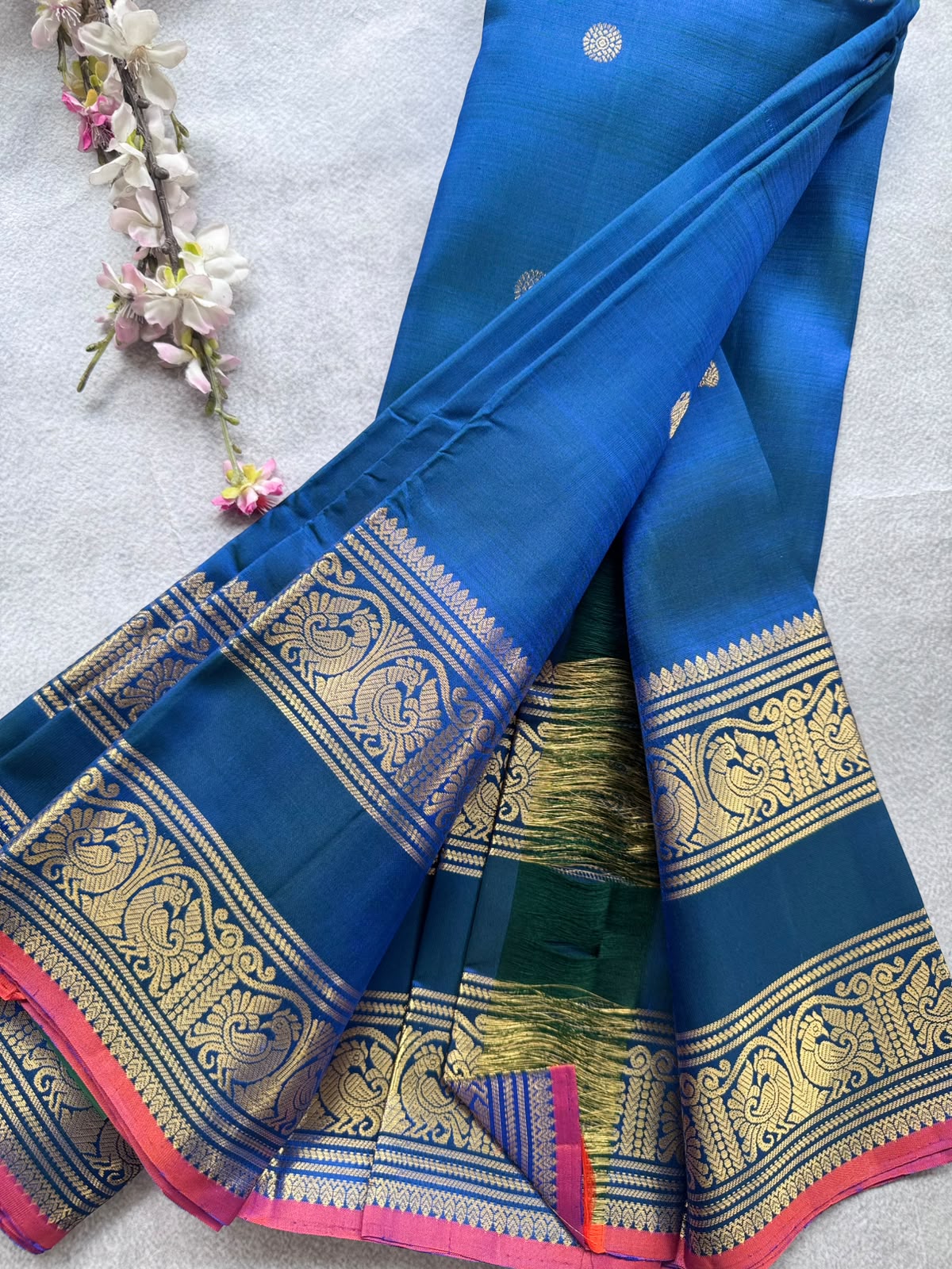 Blue Handloom Pure Kanchi Saree (Swara)