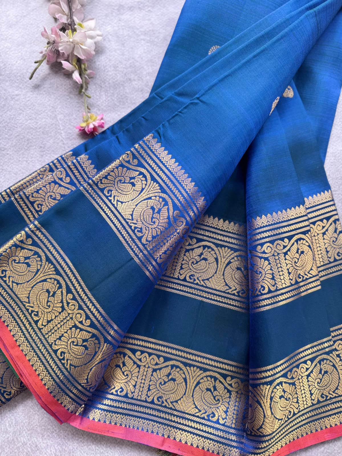 Blue Handloom Pure Kanchi Saree (Swara)