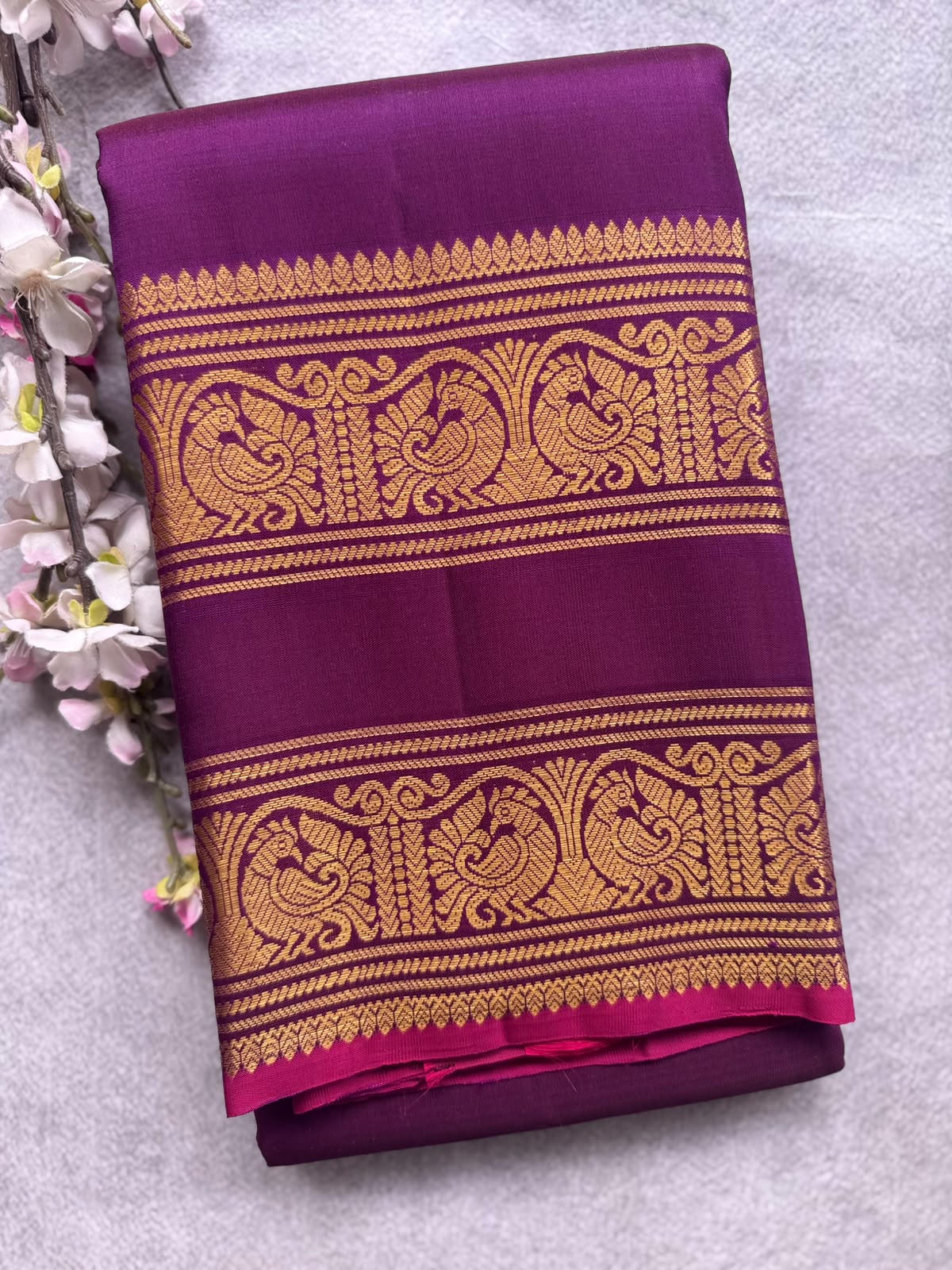 Purple Handloom Pure Kanchi Saree (Swara)