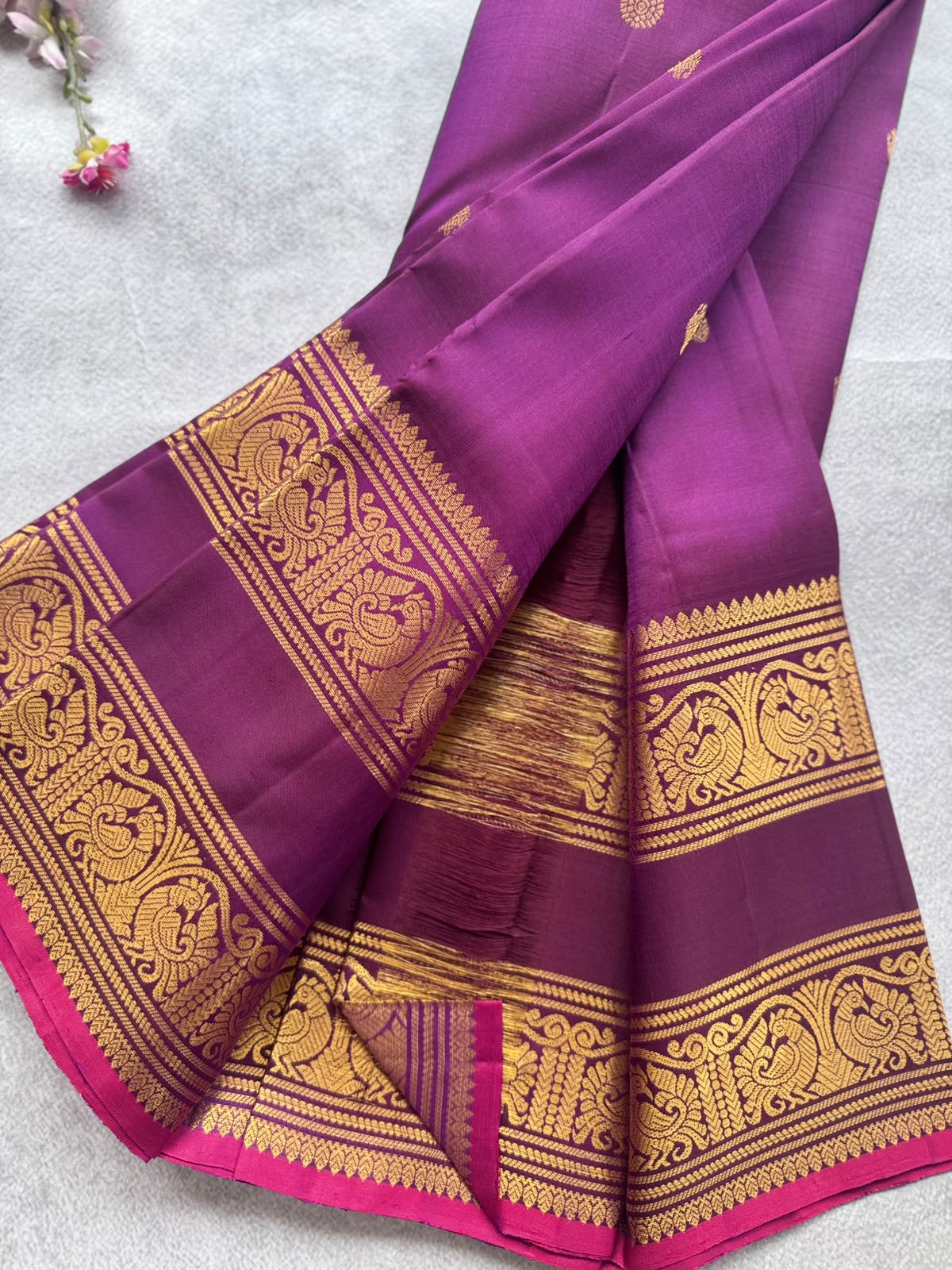 Purple Handloom Pure Kanchi Saree (Swara)