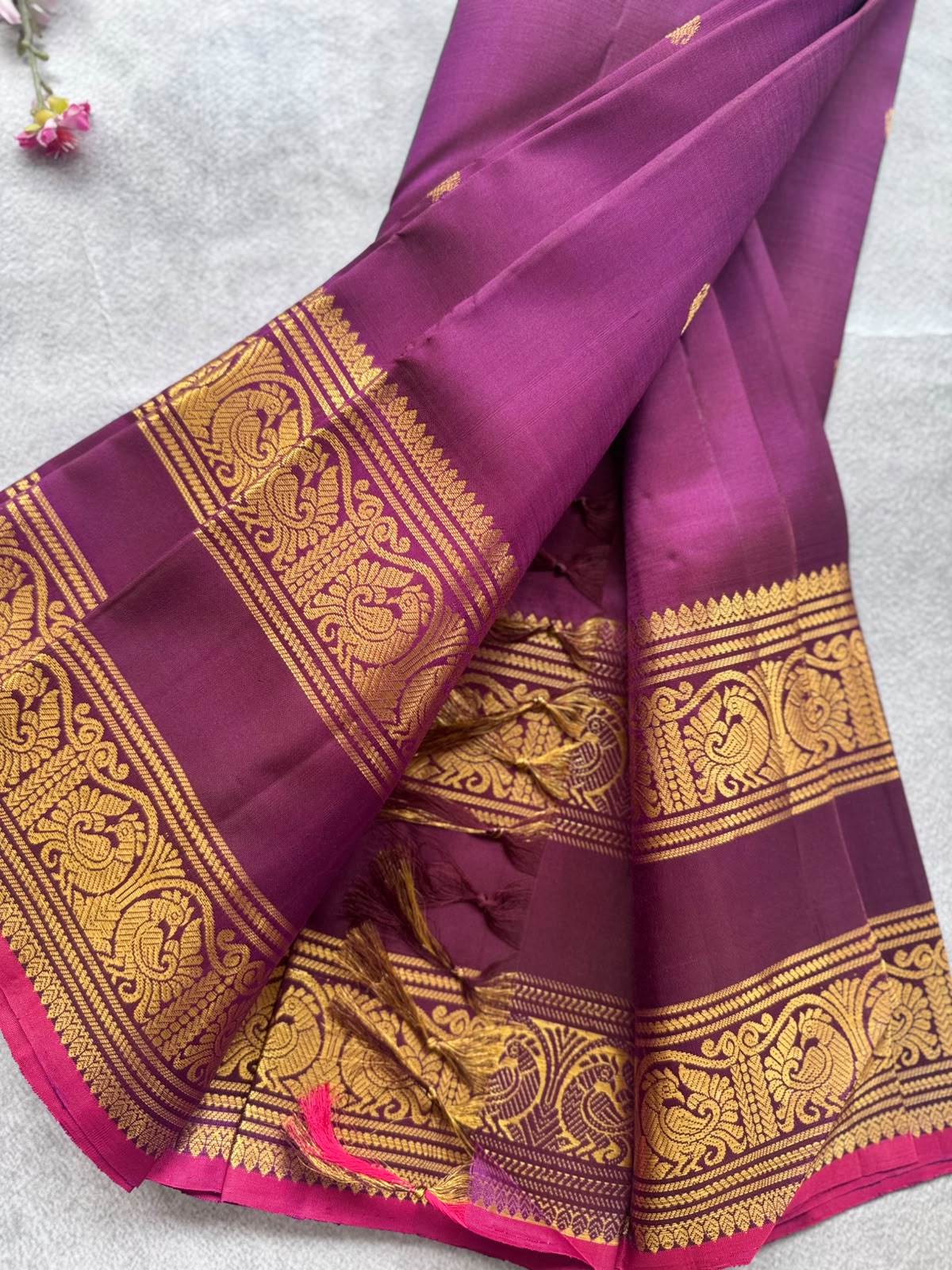 Purple Handloom Pure Kanchi Saree (Swara)