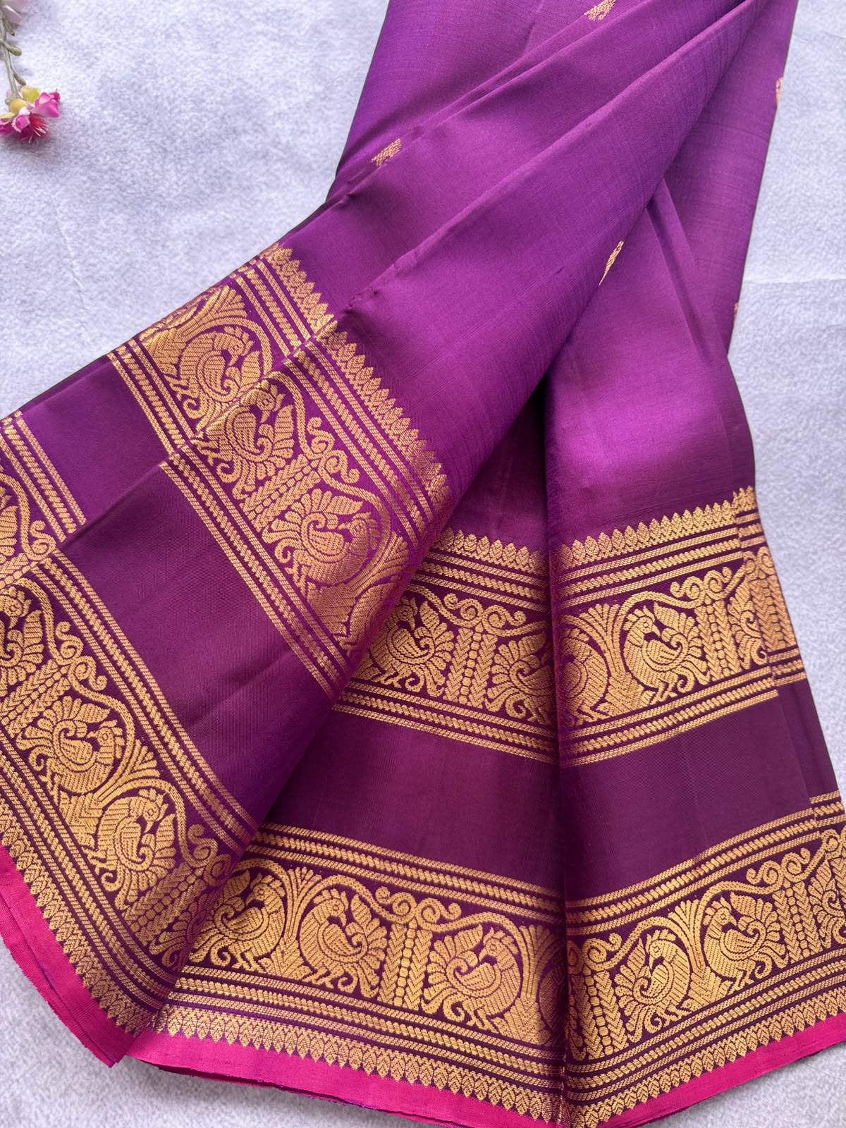 Purple Handloom Pure Kanchi Saree (Swara)