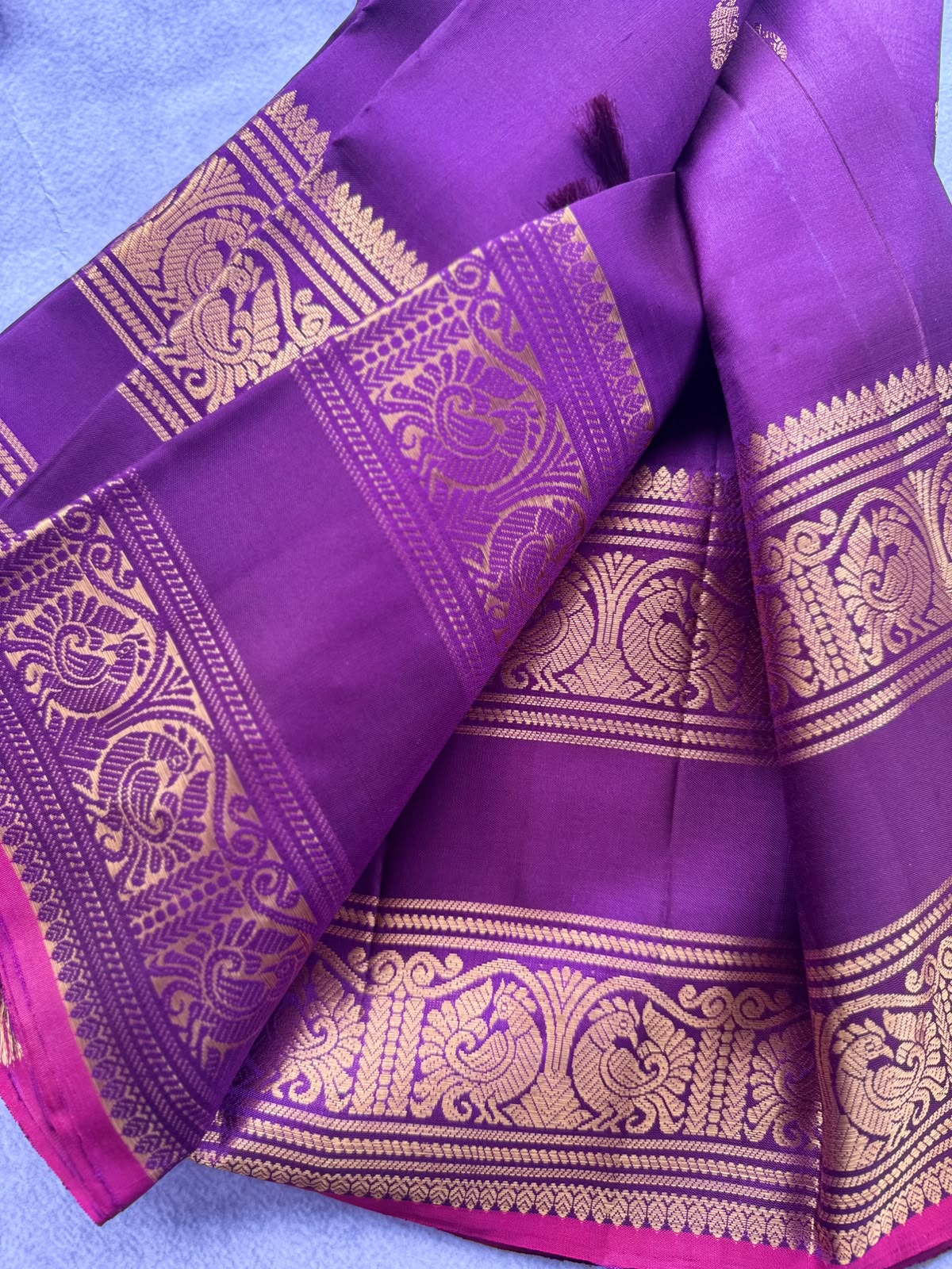 Purple Handloom Pure Kanchi Saree (Swara)