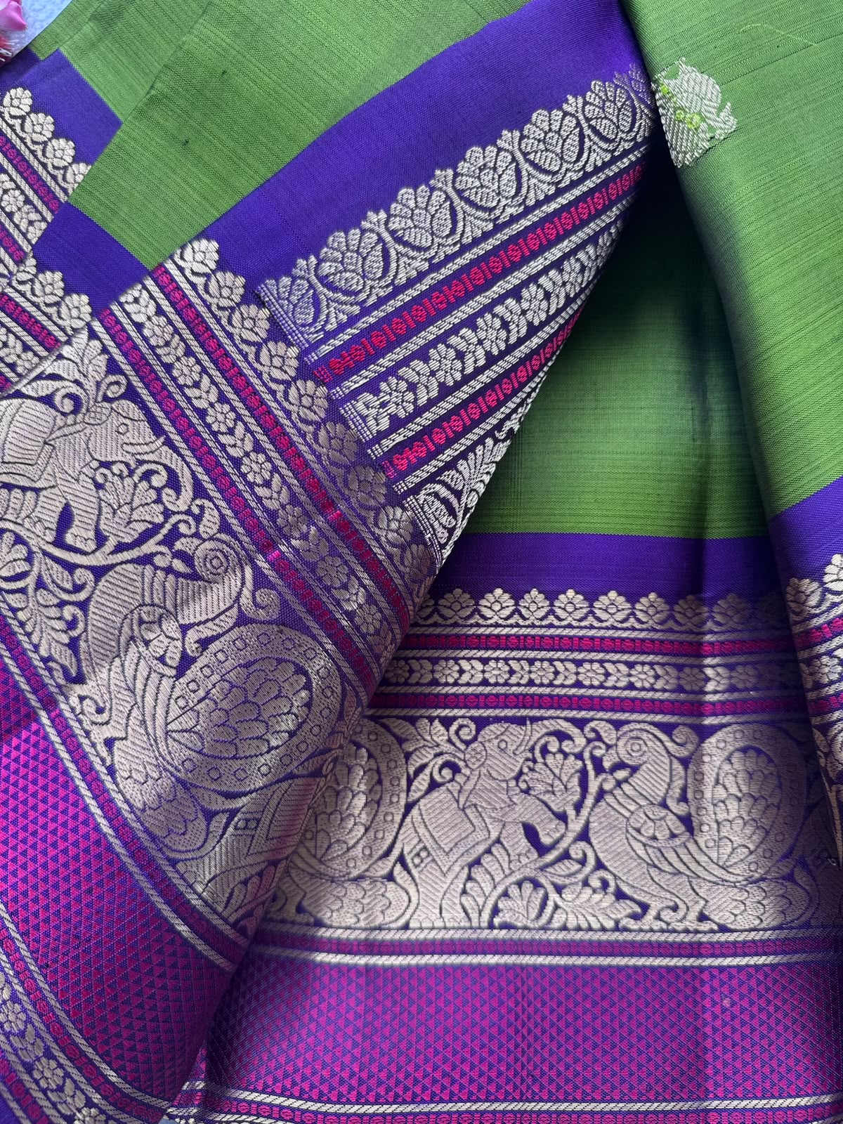 Green Handloom Pure Kanchi Saree (Swara)