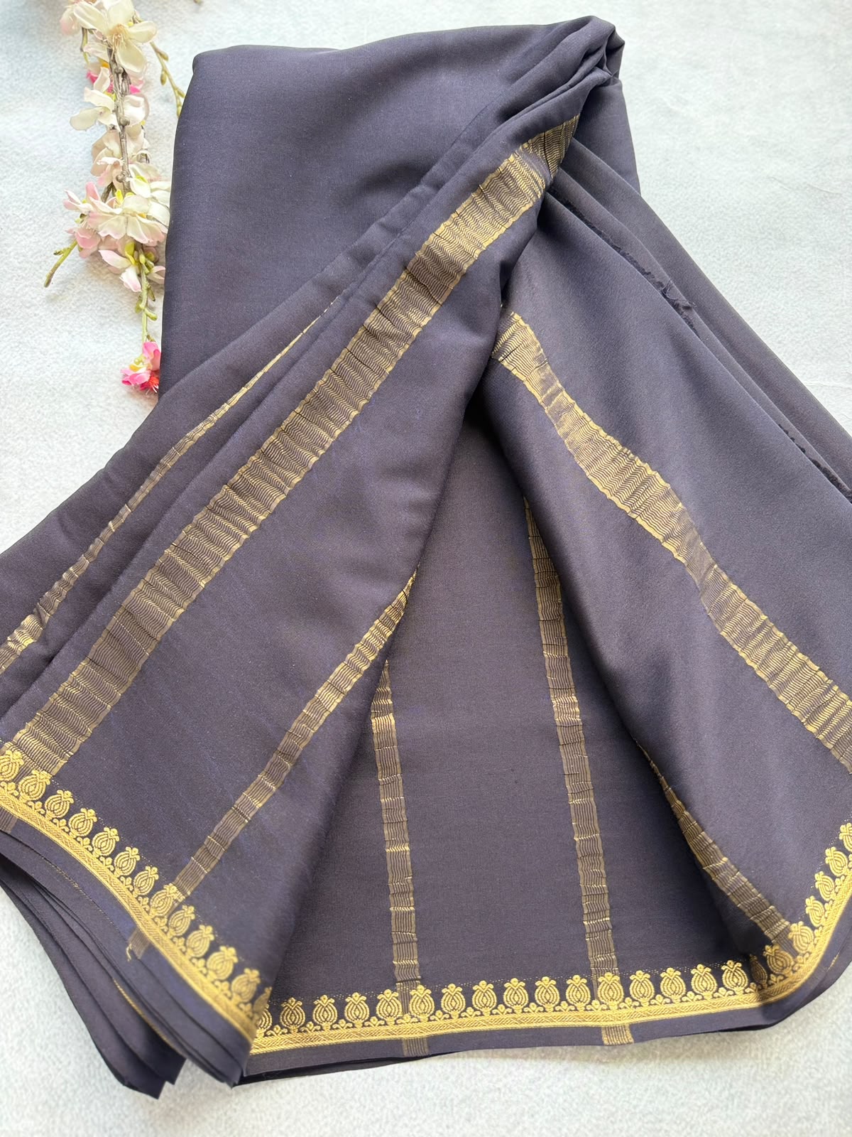Blue Pure Zari Mysore Silk Saree 4G (Swara)