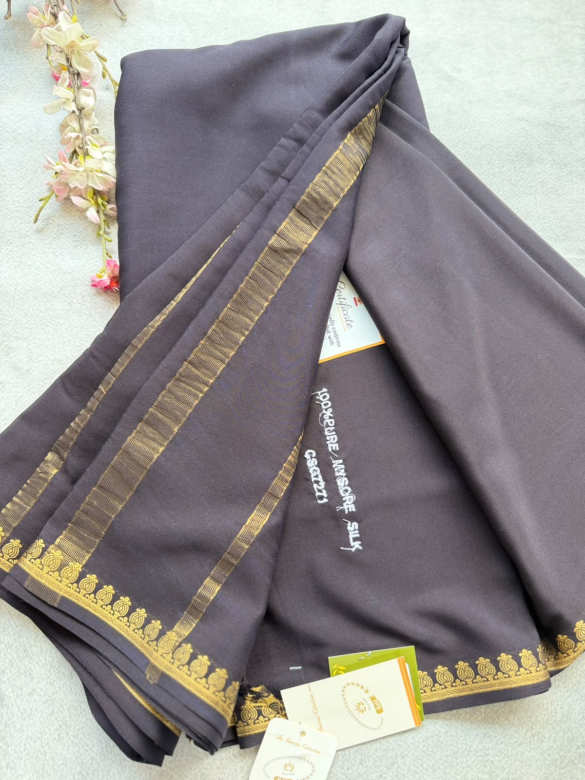 Blue Pure Zari Mysore Silk Saree 4G (Swara)
