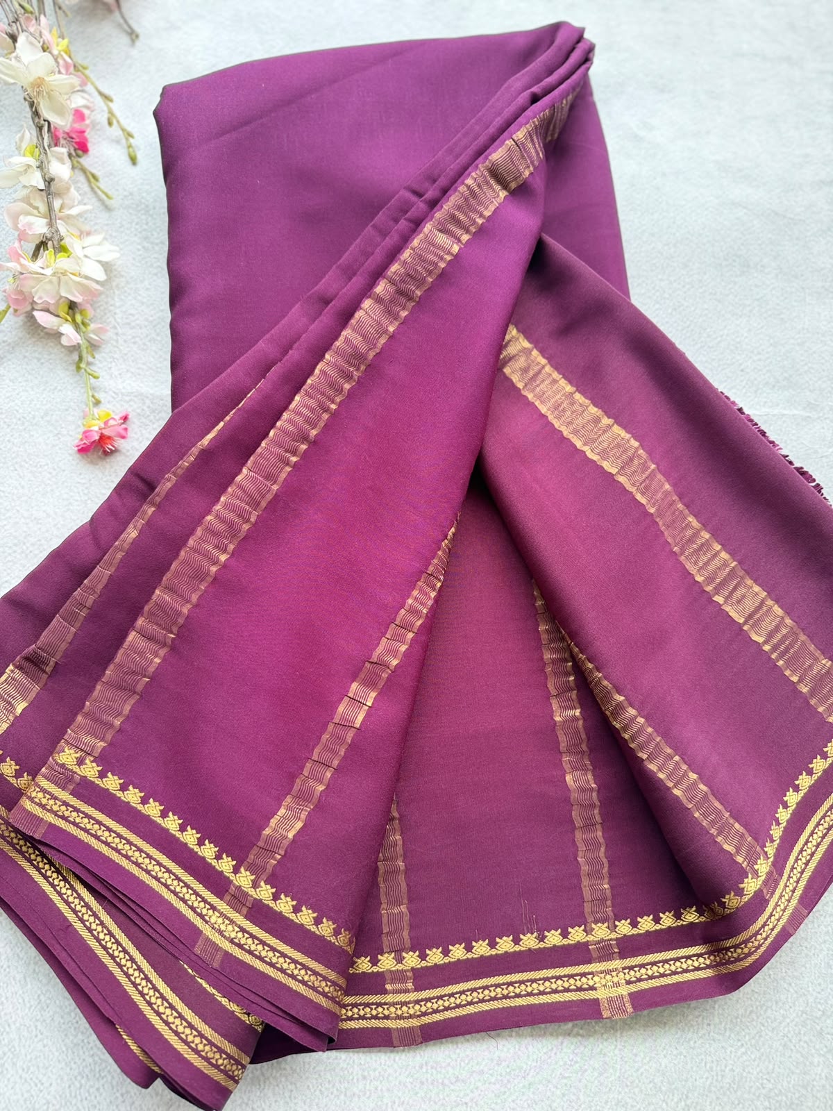 Wine Pure Zari Mysore Silk Saree 4G (Swara)