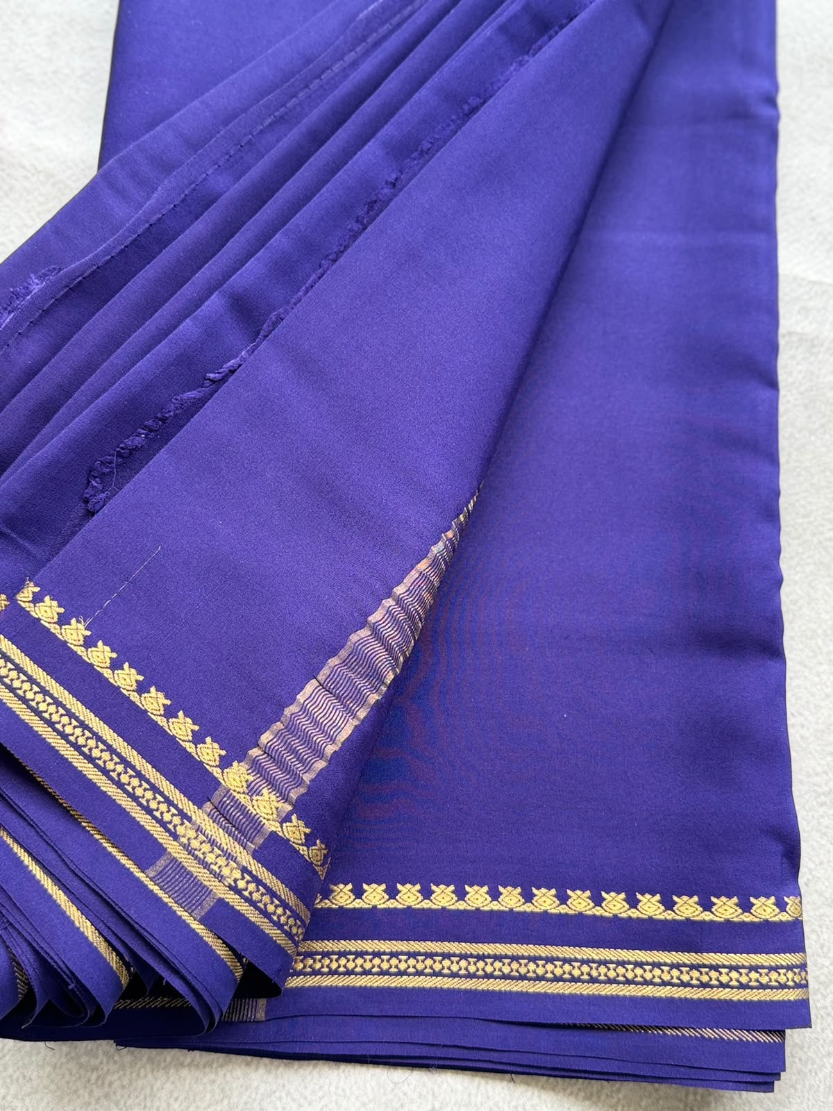 Navy Blue Pure Zari Mysore Silk Saree 4G (Swara)