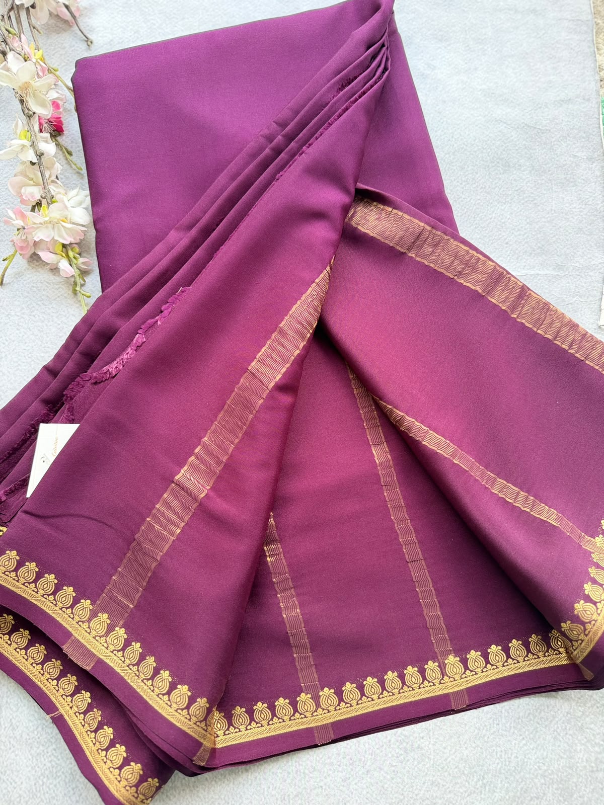Wine Pure Zari Mysore Silk Saree 4G (Swara)