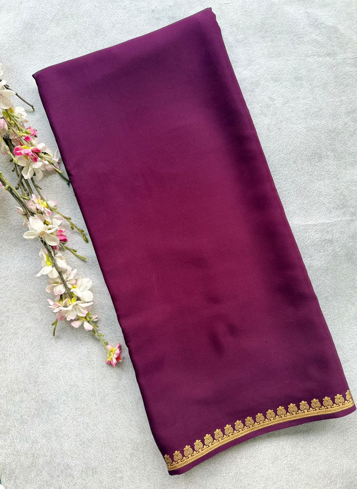 Wine Pure Zari Mysore Silk Saree 4G (Swara)