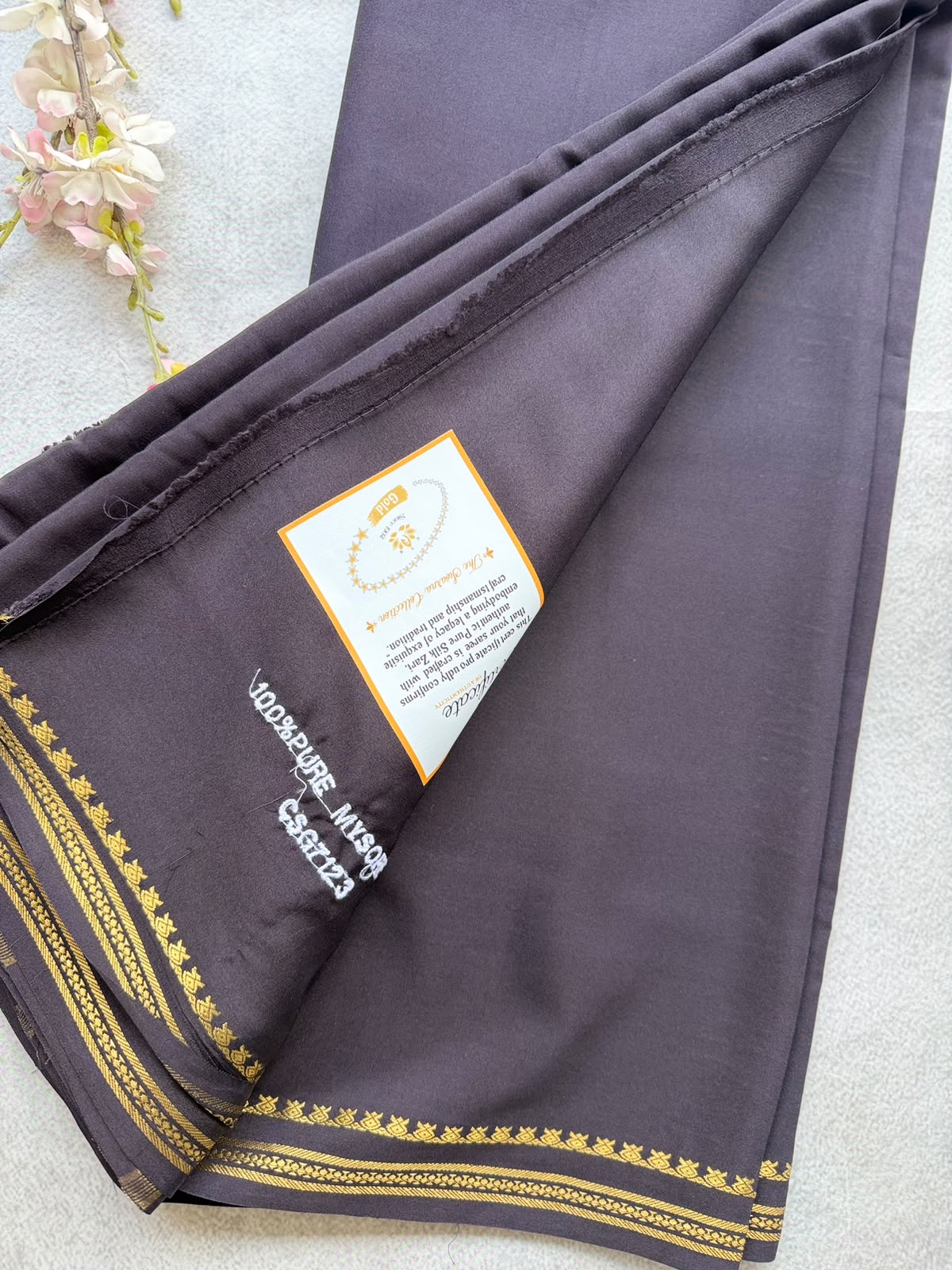 Black Pure Zari Mysore Silk Saree 4G (Swara)