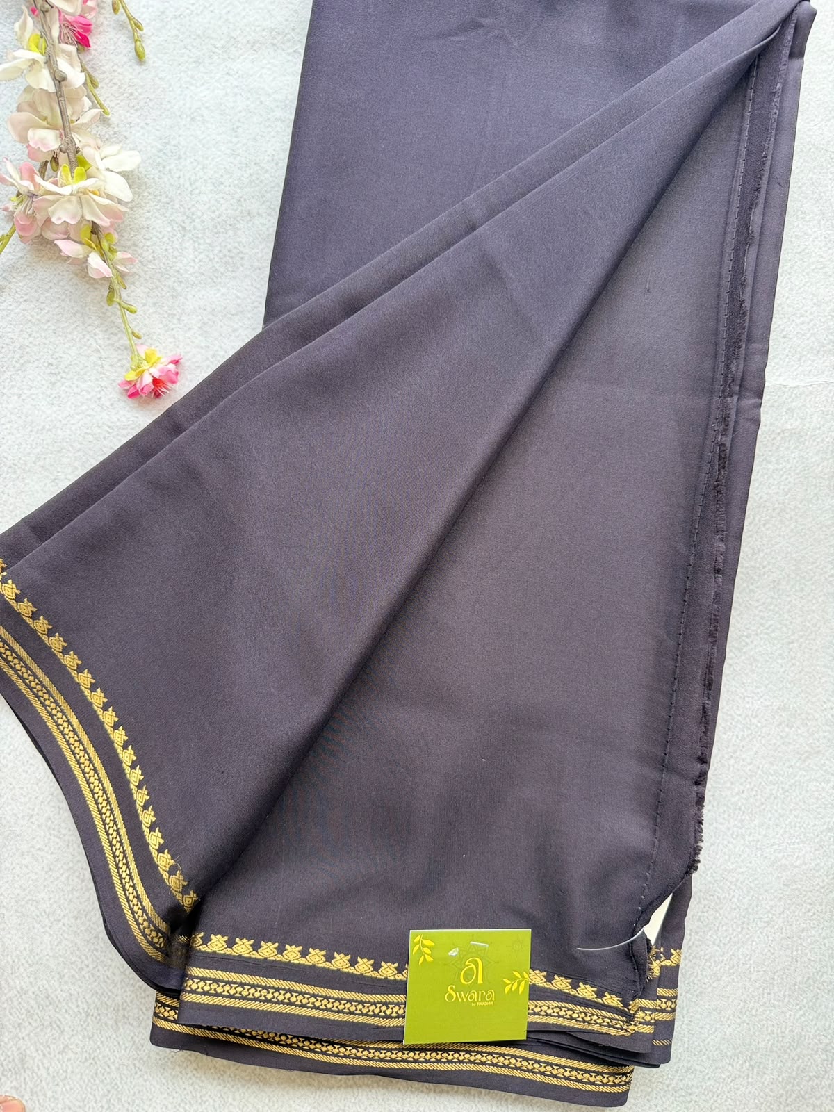Black Pure Zari Mysore Silk Saree 4G (Swara)