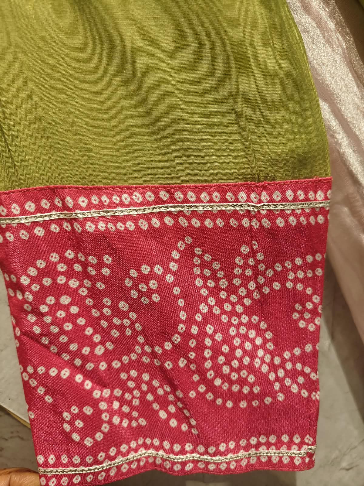 Mehandi Green Mul Chanderi Thread Embroidery A Line Kurtha 63