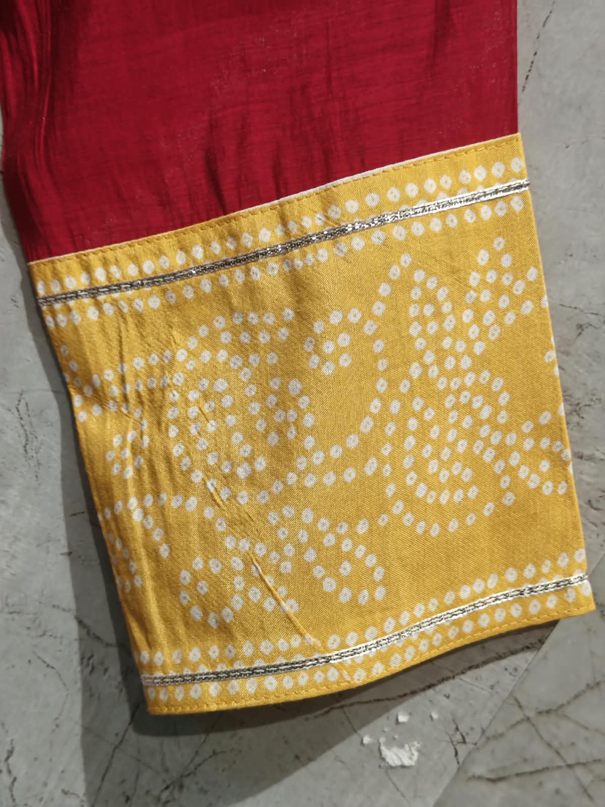 Dark Pink Mul Chanderi Thread Embroidery A Line Kurtha 63
