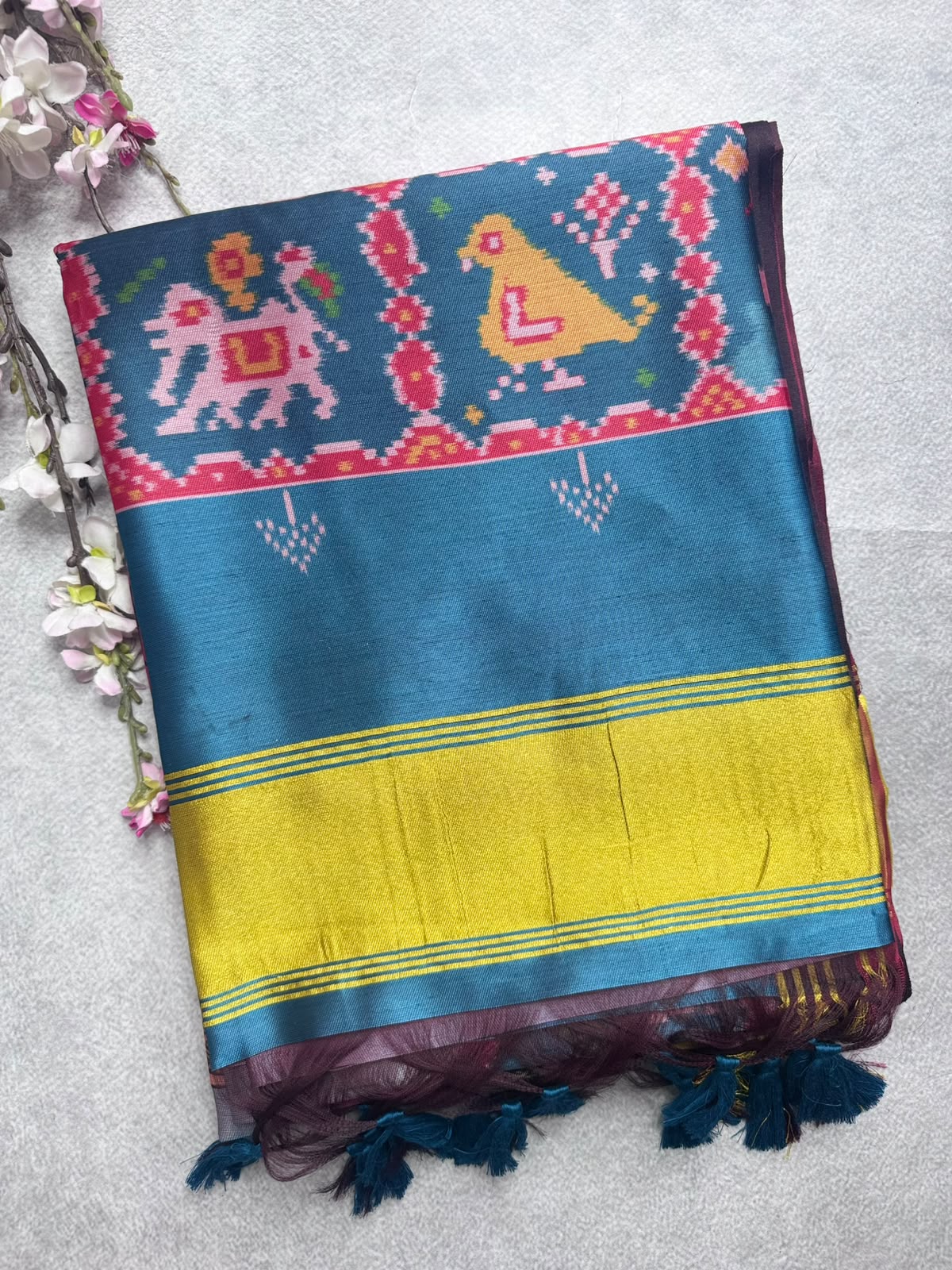 Blue Semi Patola Saree 109