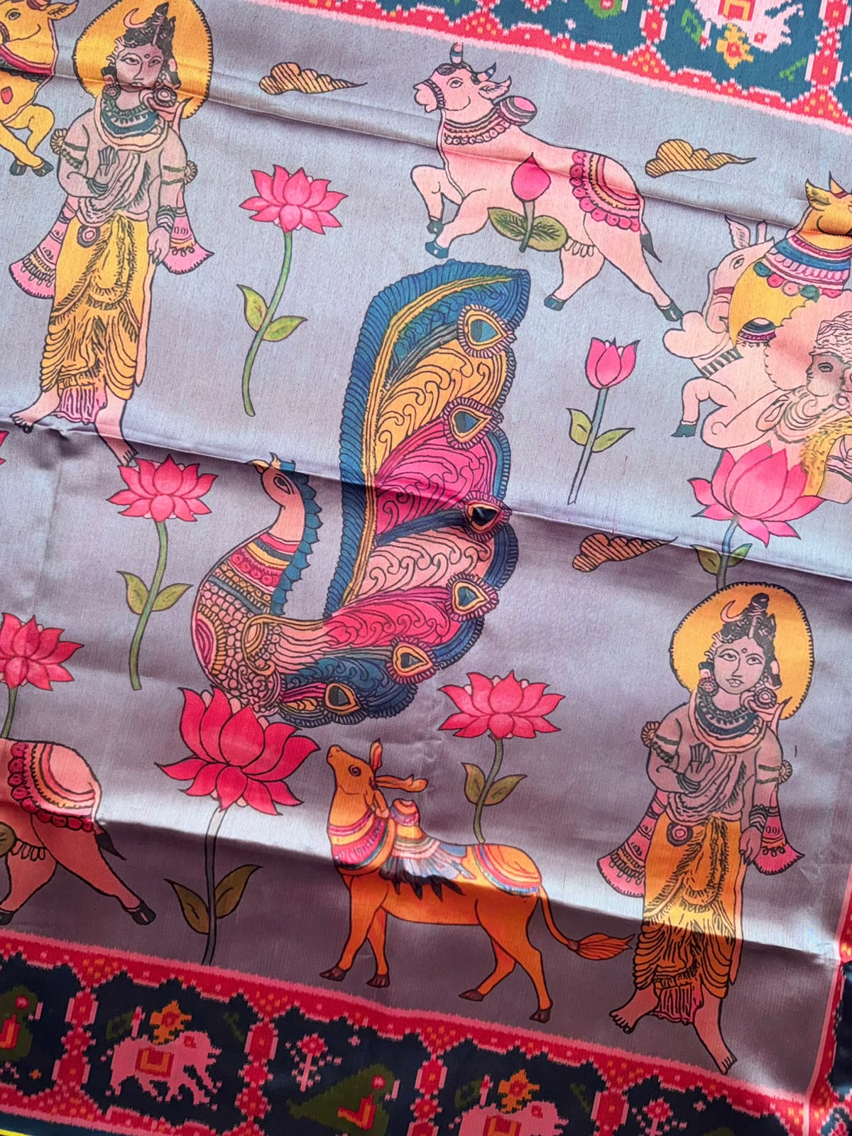 Blue Semi Patola Saree 109