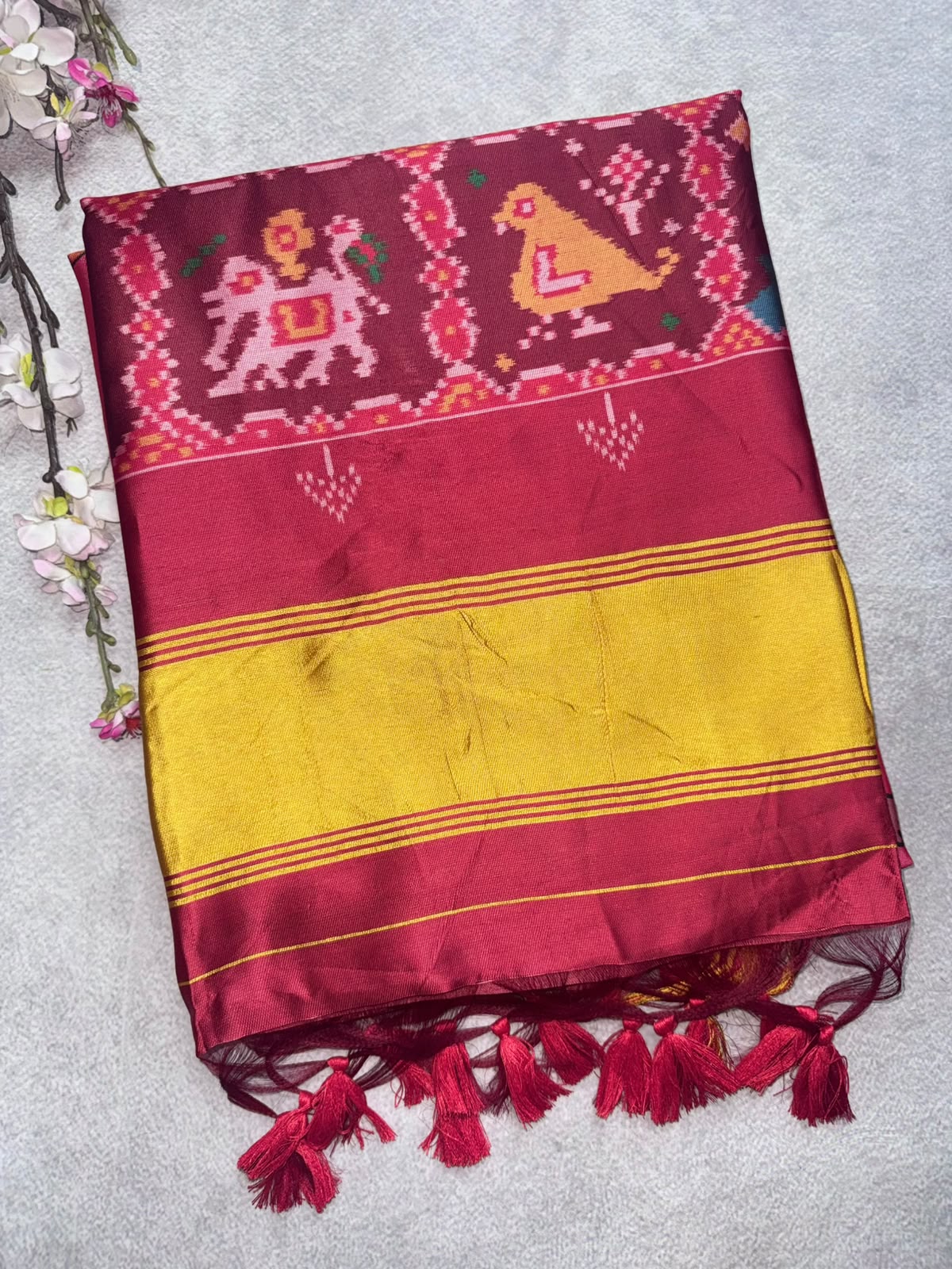 Red Semi Patola Saree 109