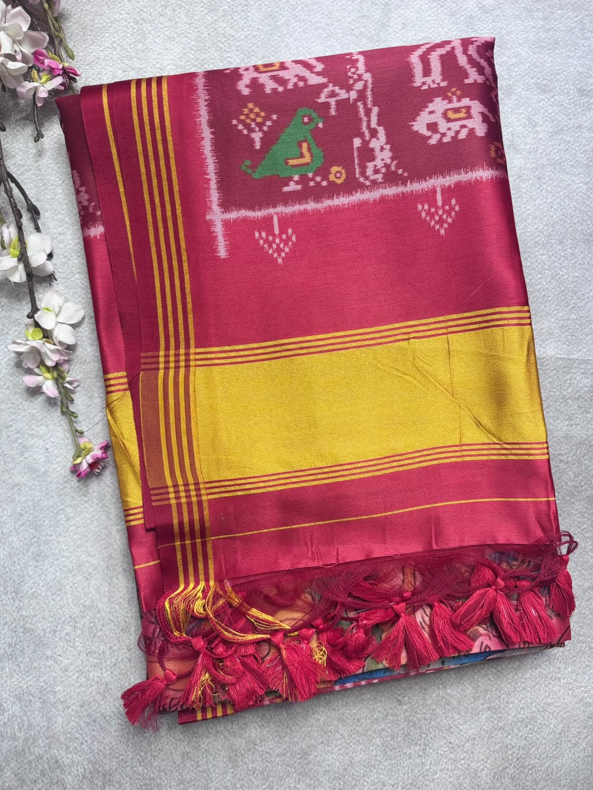 Red Semi Patola Saree 109