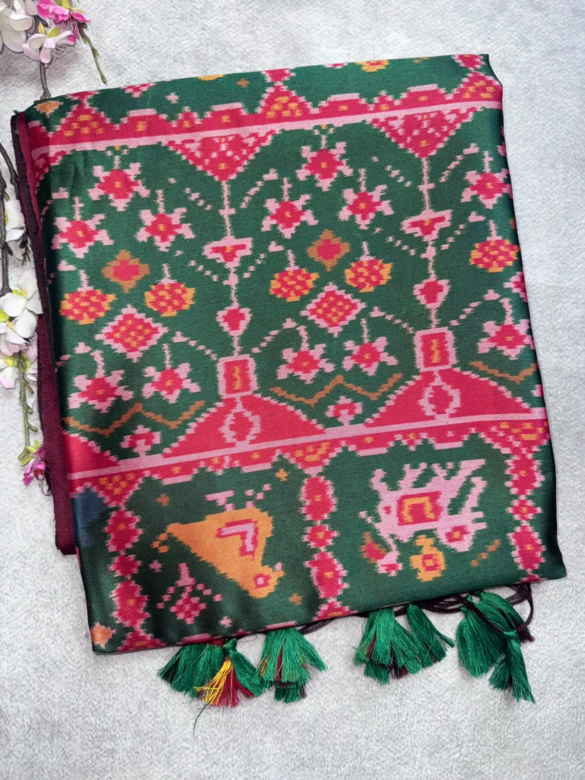 Green Semi Patola Saree 109